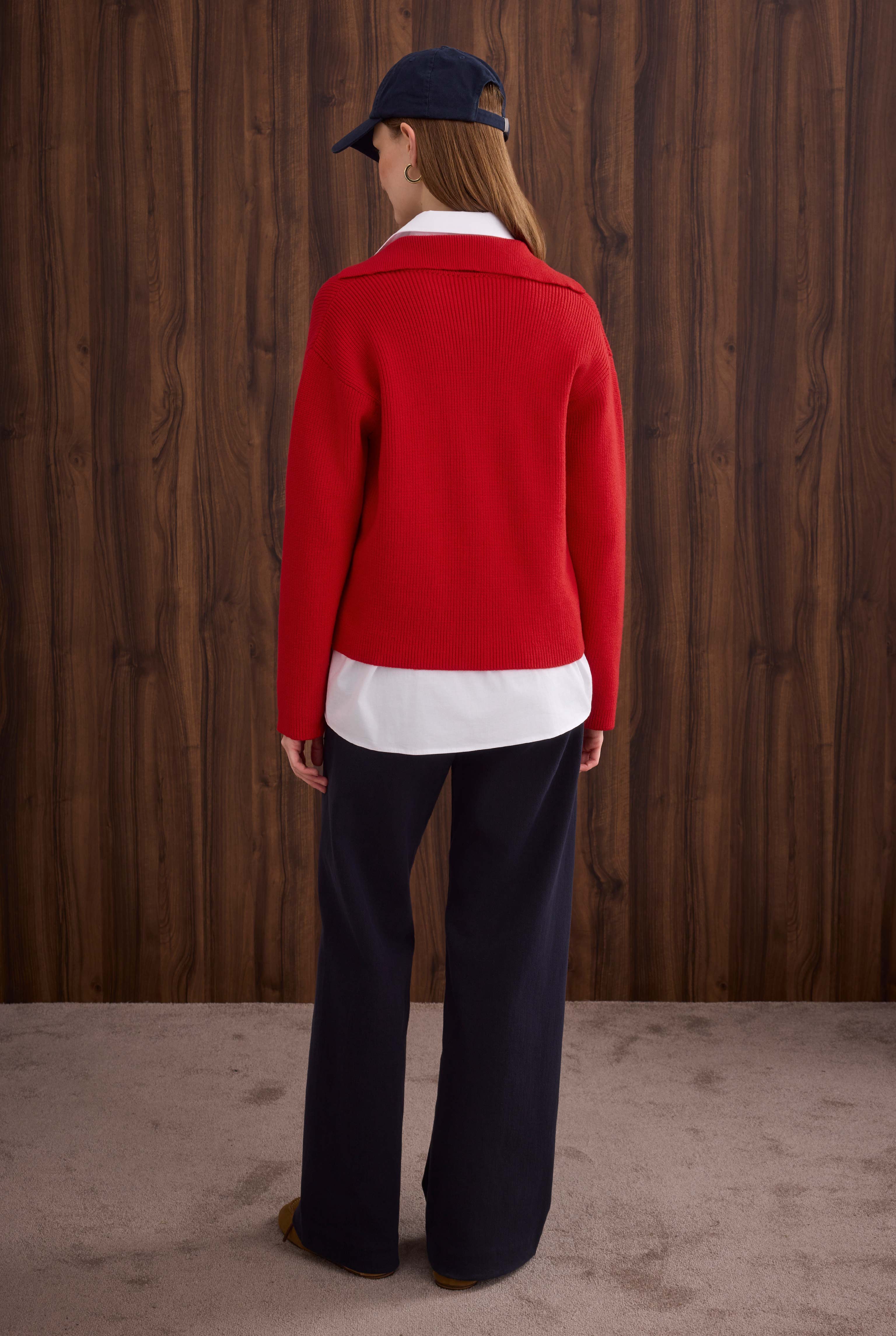 Polo Neck Sweater Red - 5