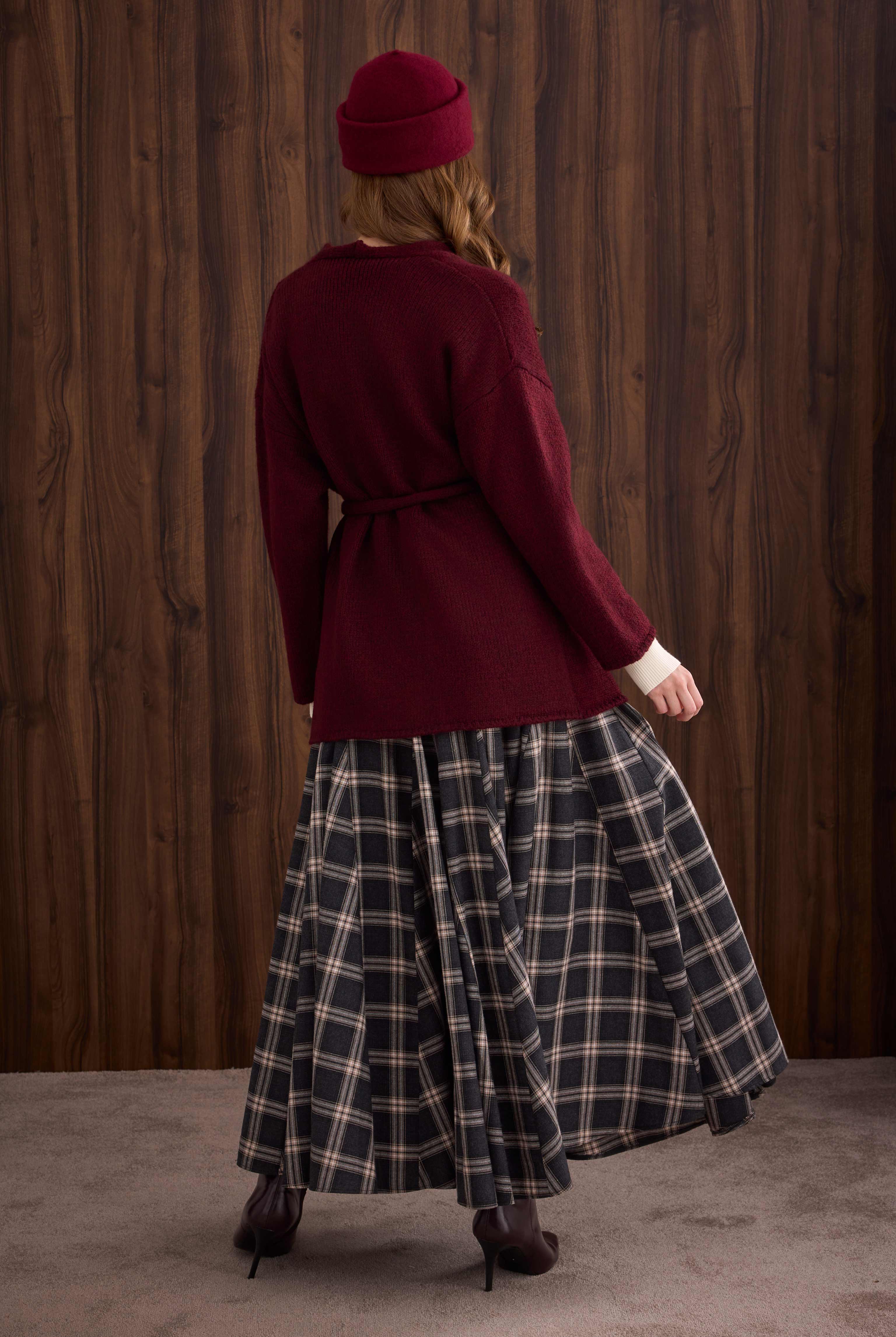 Alpaca Cardigan Bordeaux - 5