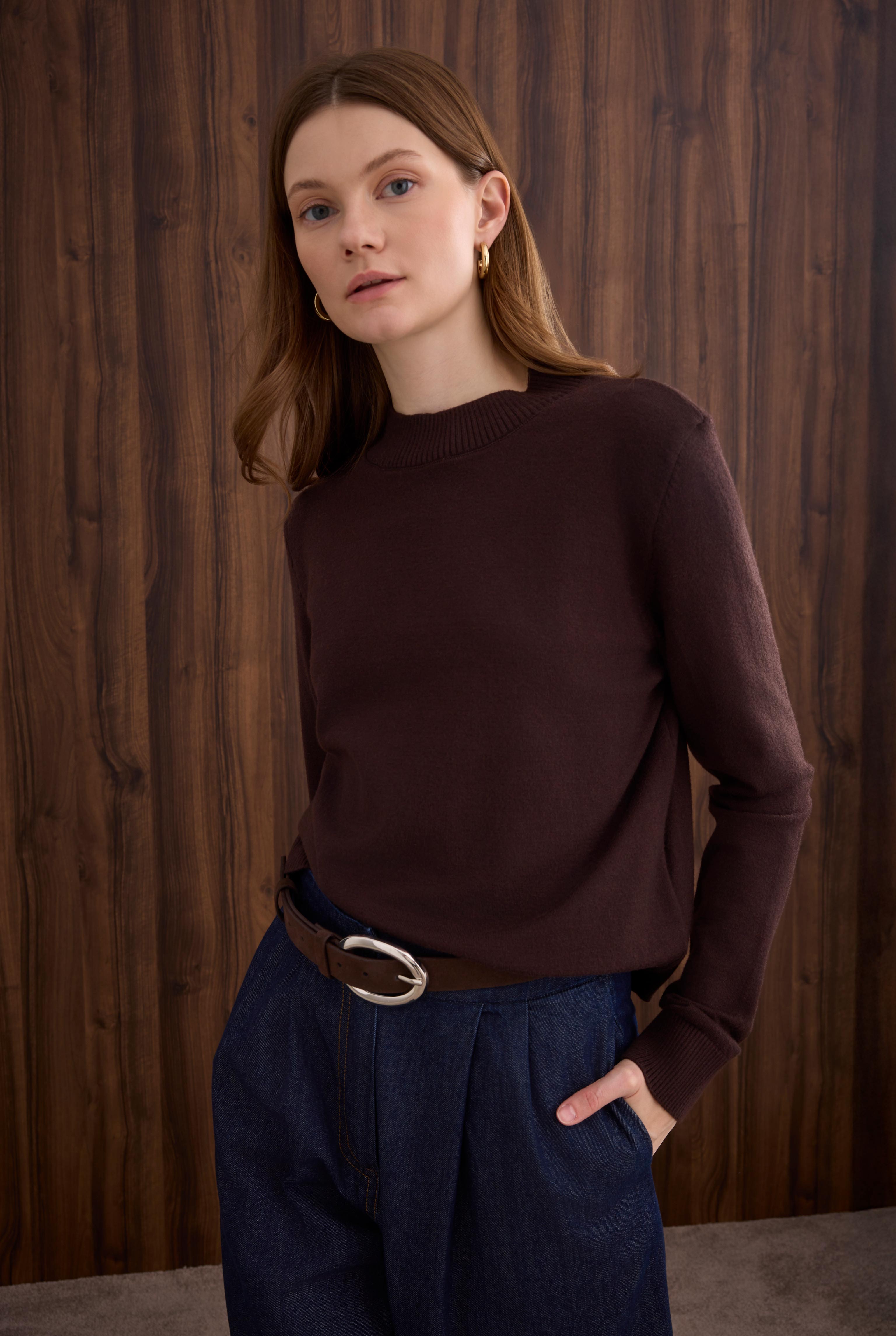 Basic Sweater Brown - 1
