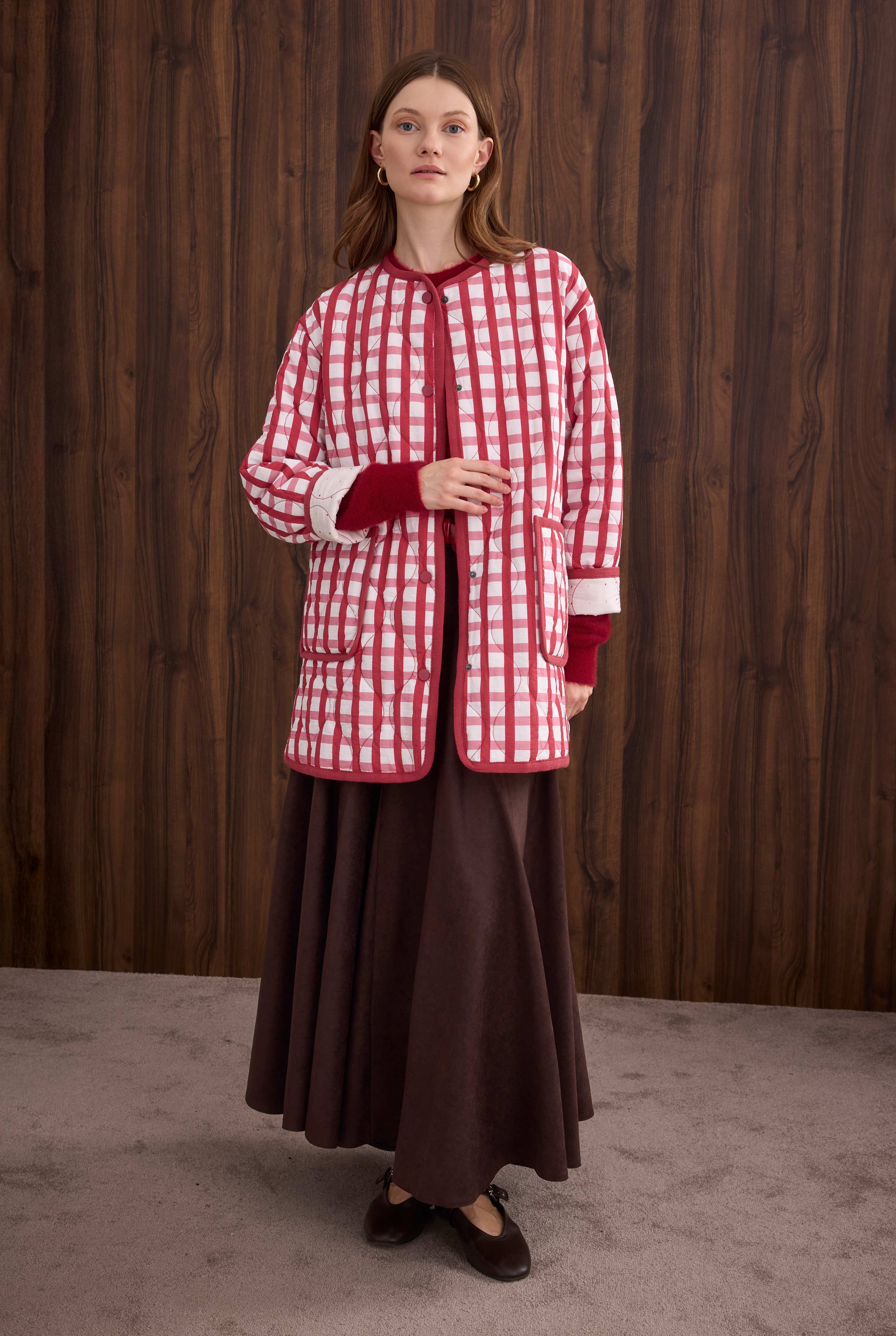 Patterned Quilted Jacket Gingham - 2