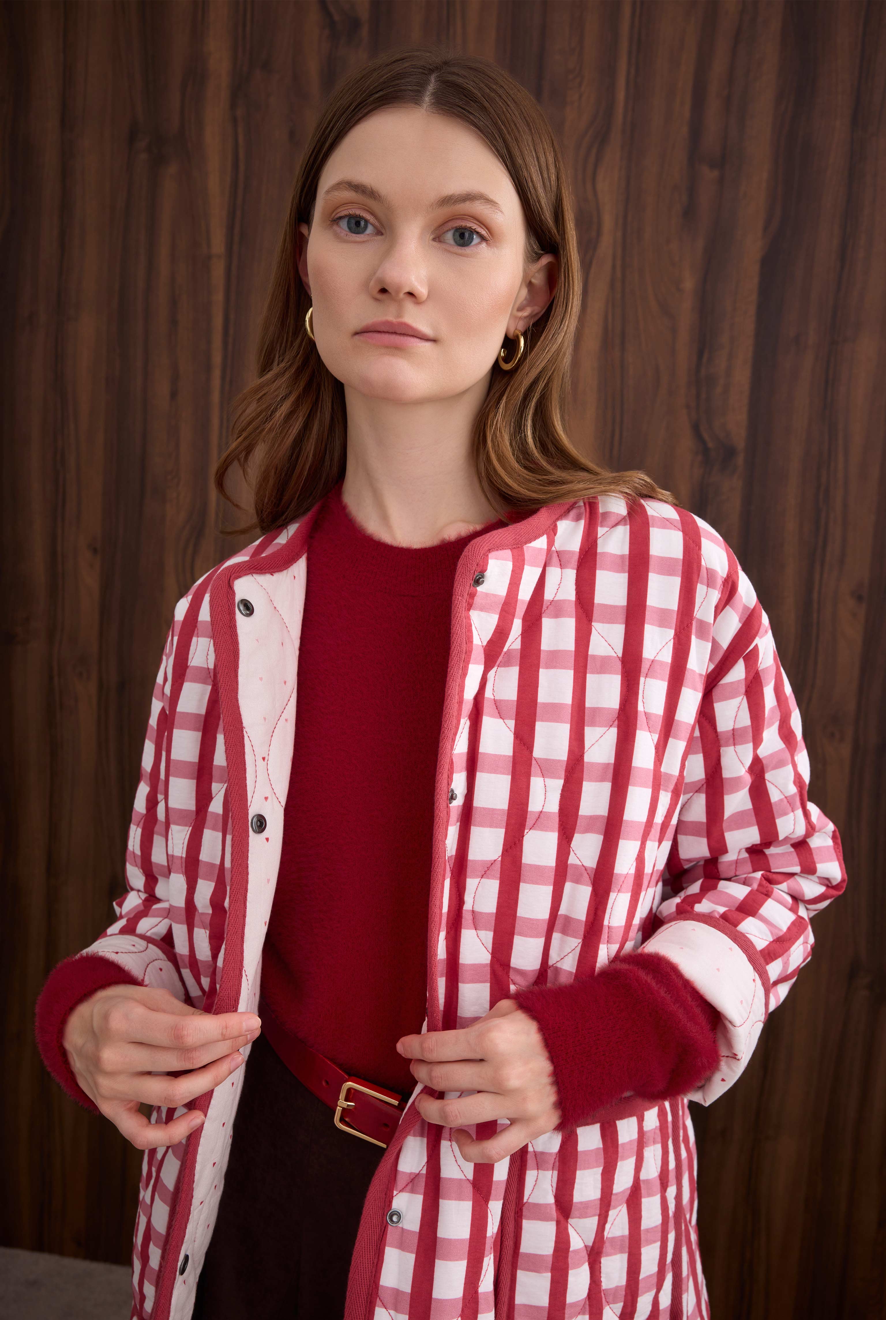 Patterned Quilted Jacket Gingham - 3