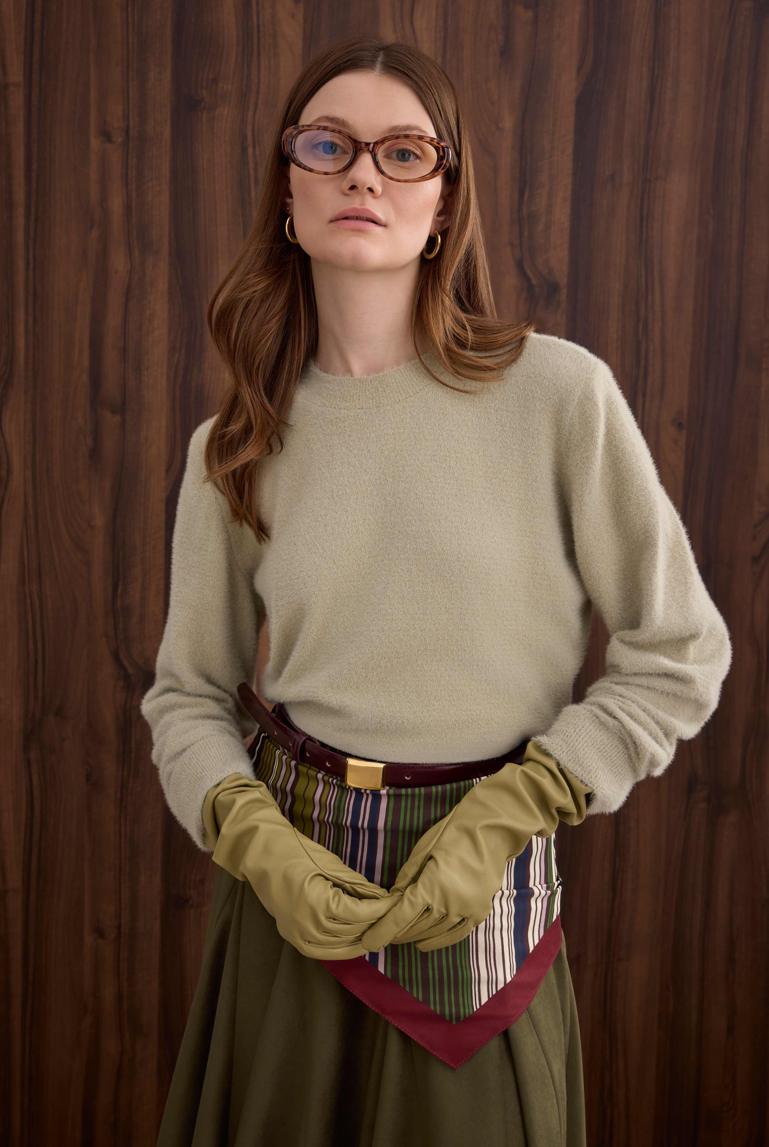Soft Brushed Basic Sweater Almond Green - 4