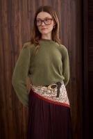 Soft Brushed Basic Sweater Pesto 