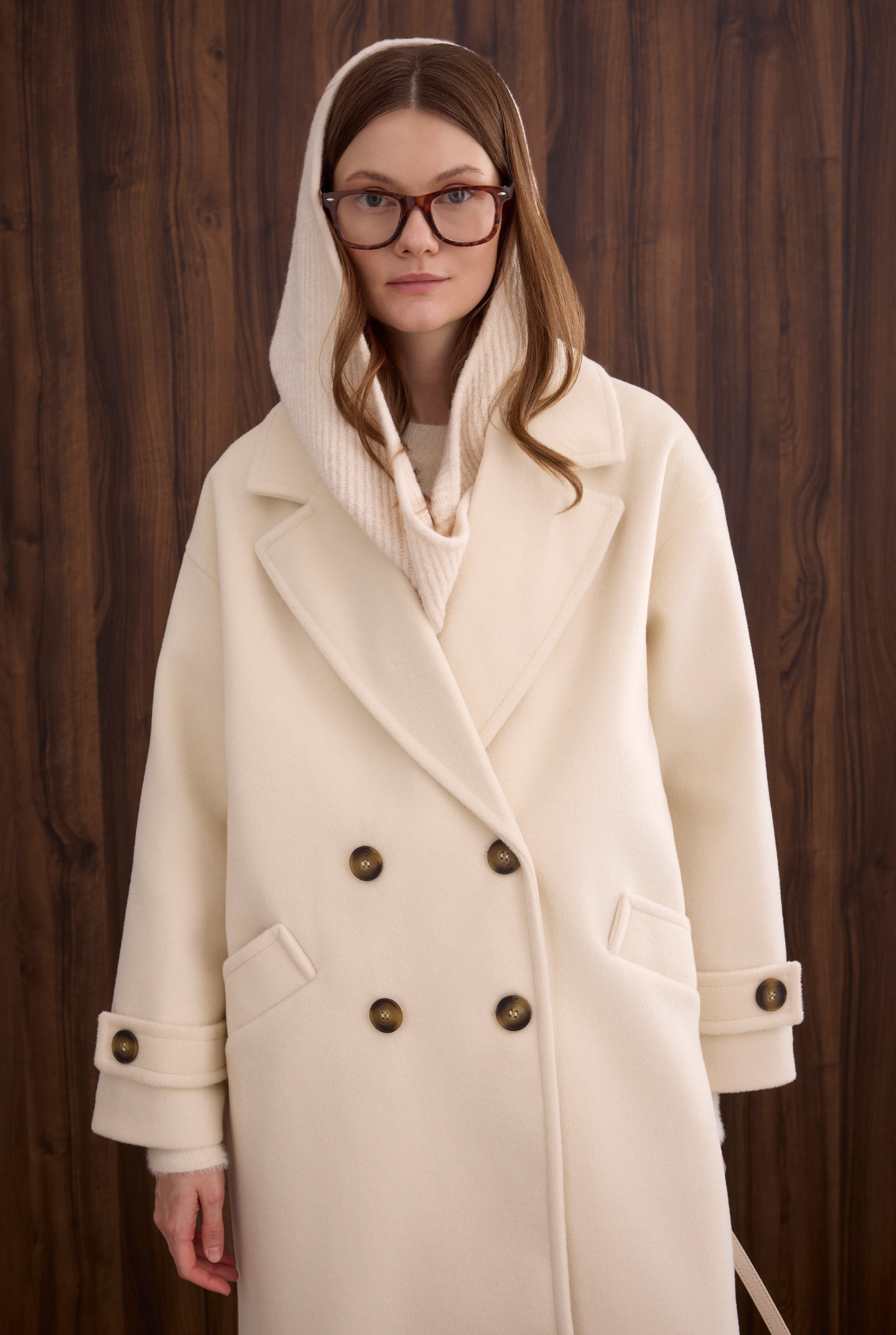 Epaulet Sleeved Coat Ecru - 6