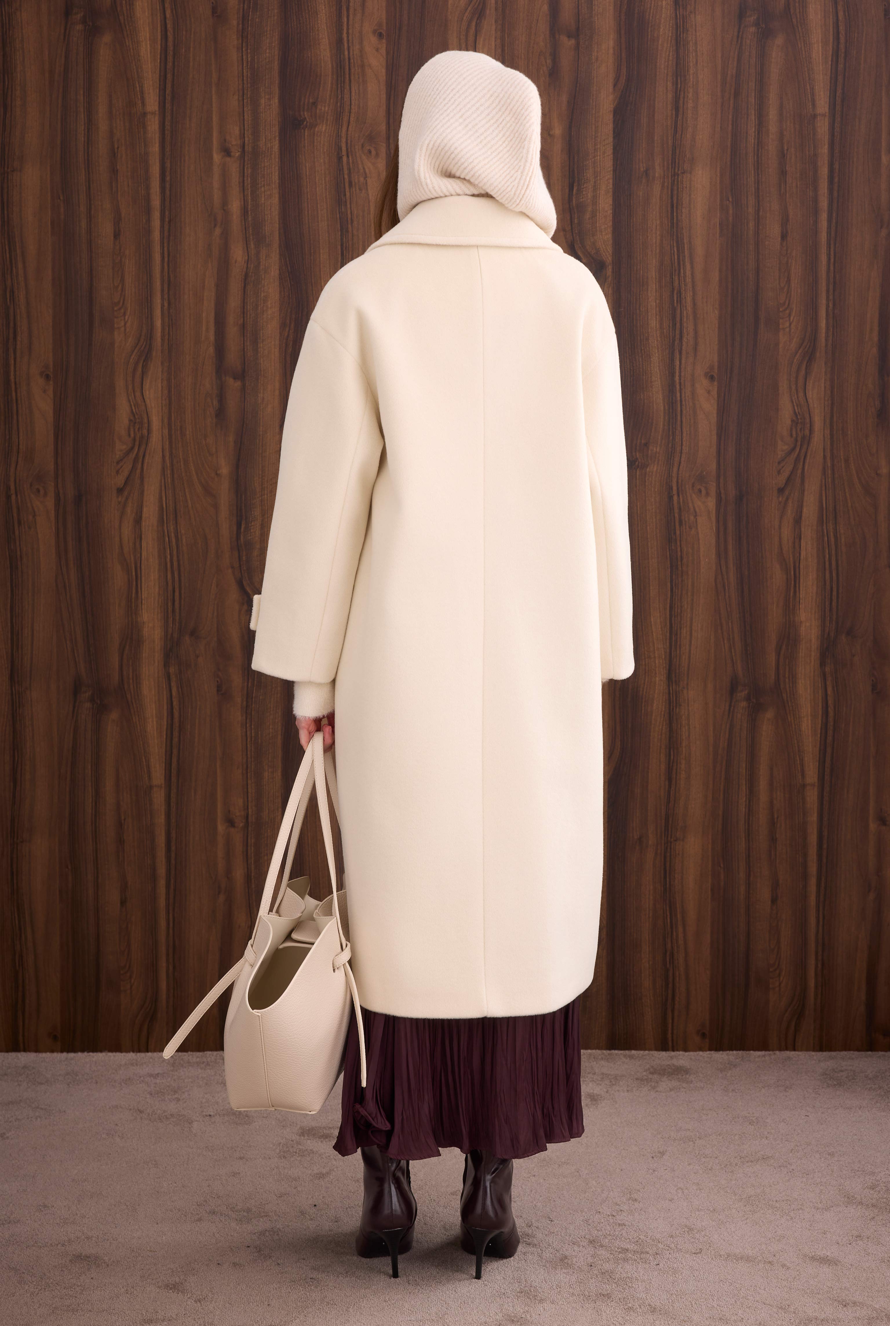 Epaulet Sleeved Coat Ecru - 7