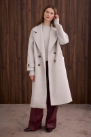 Epaulet Sleeved Coat Ivory White 