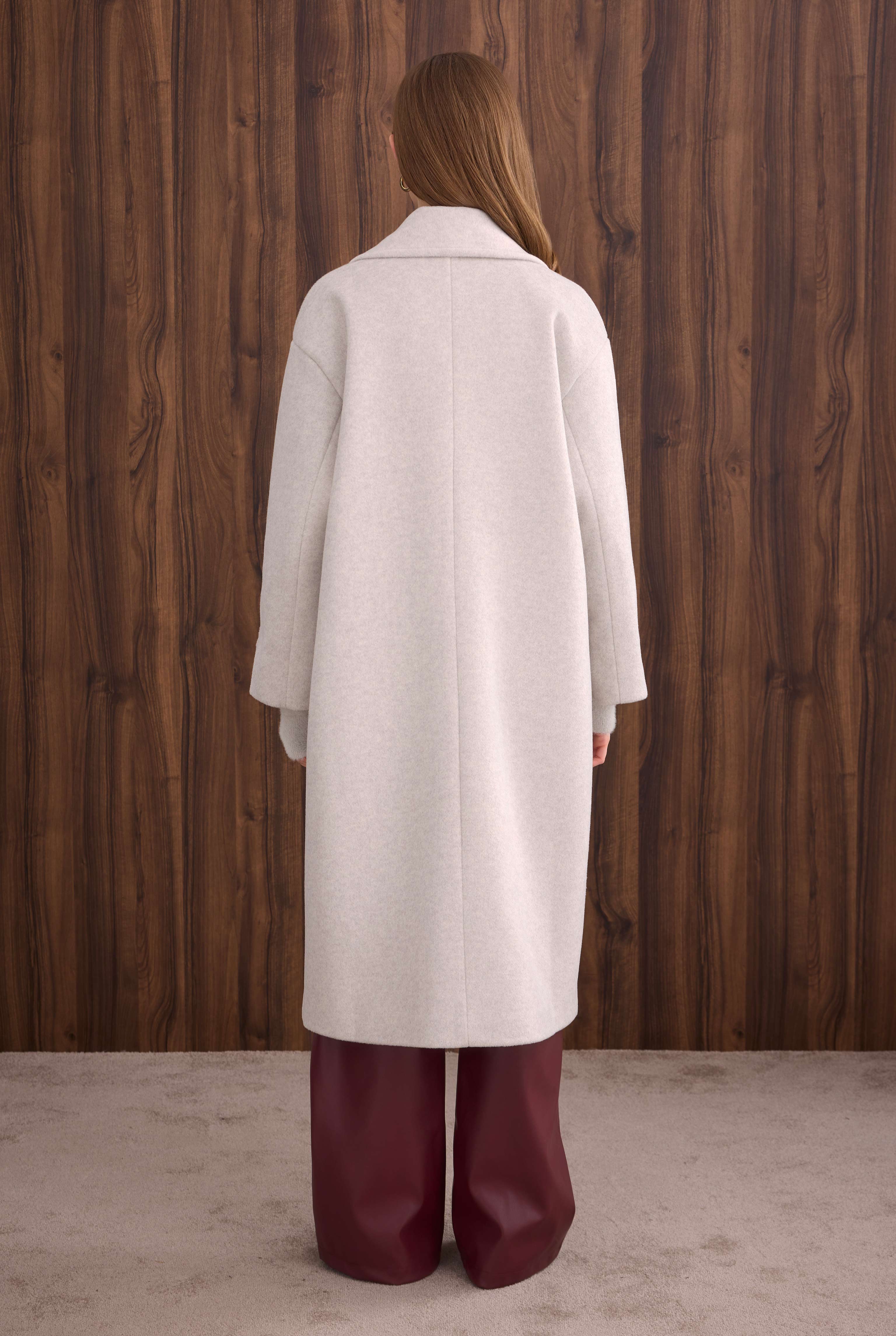 Epaulet Sleeved Coat Ivory White - 4
