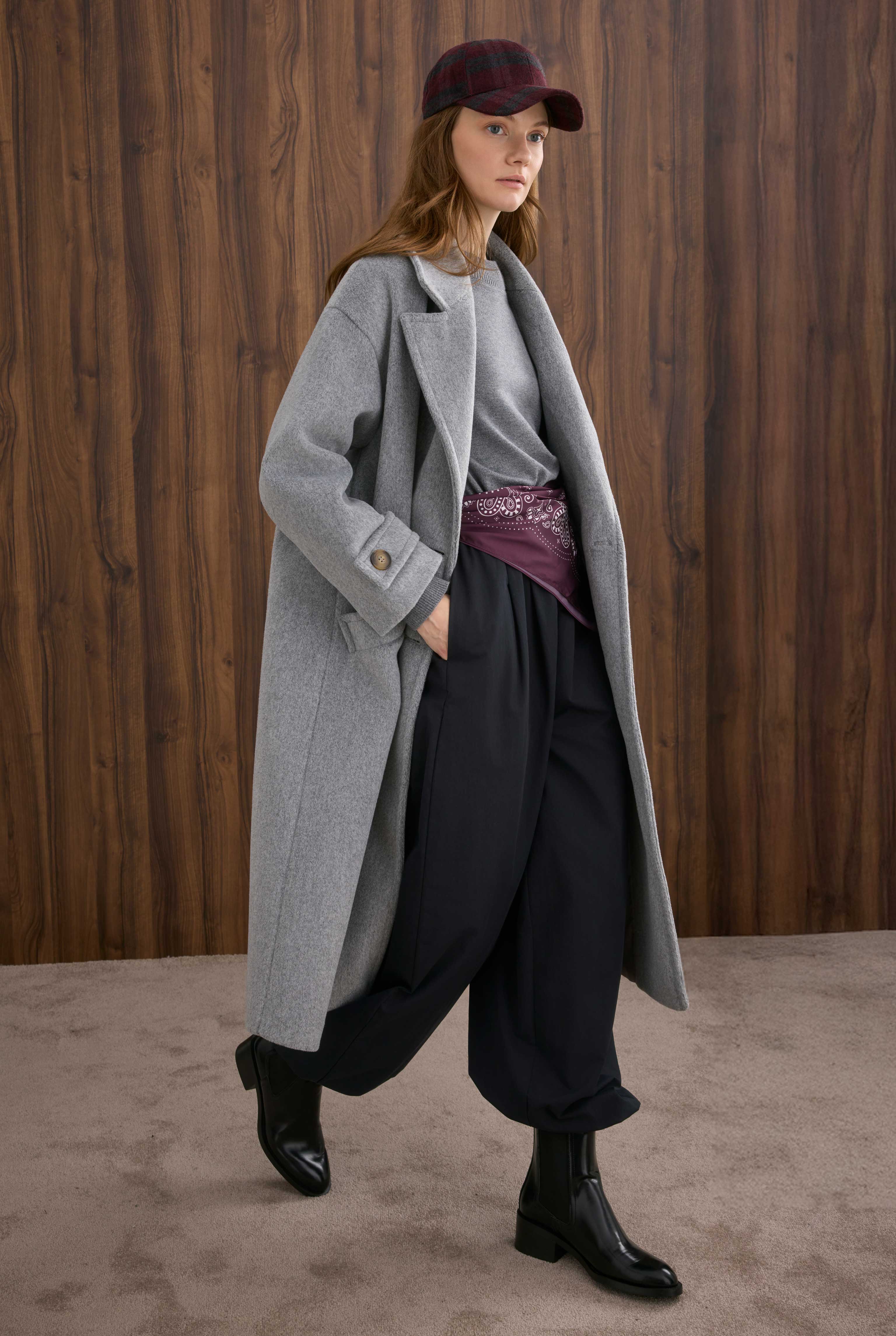 Epaulet Sleeved Coat Gray - 2