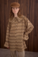 Collar Detailed Shirt Amber Patterned 