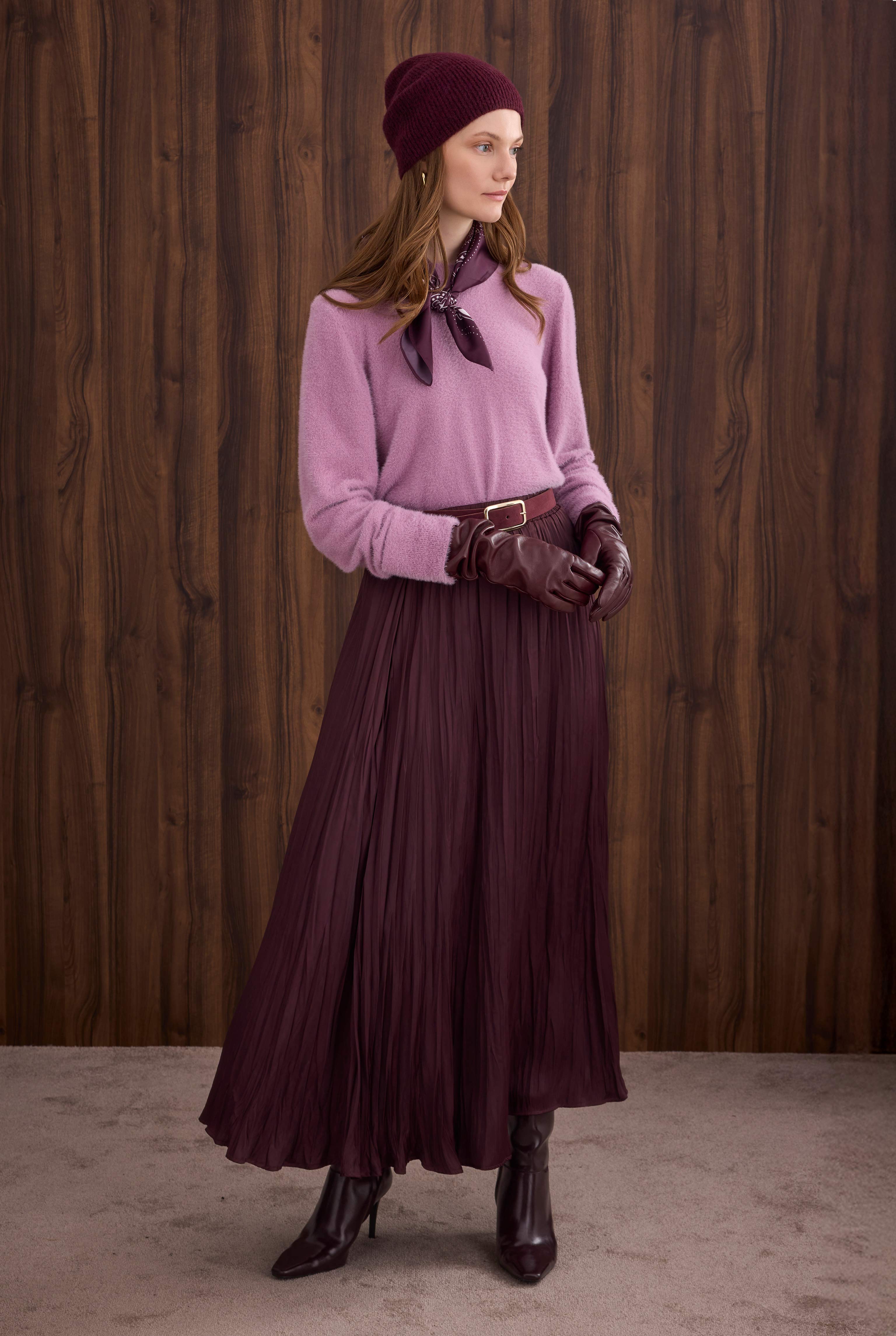 Soft Brushed Basic Sweater Violet - 1