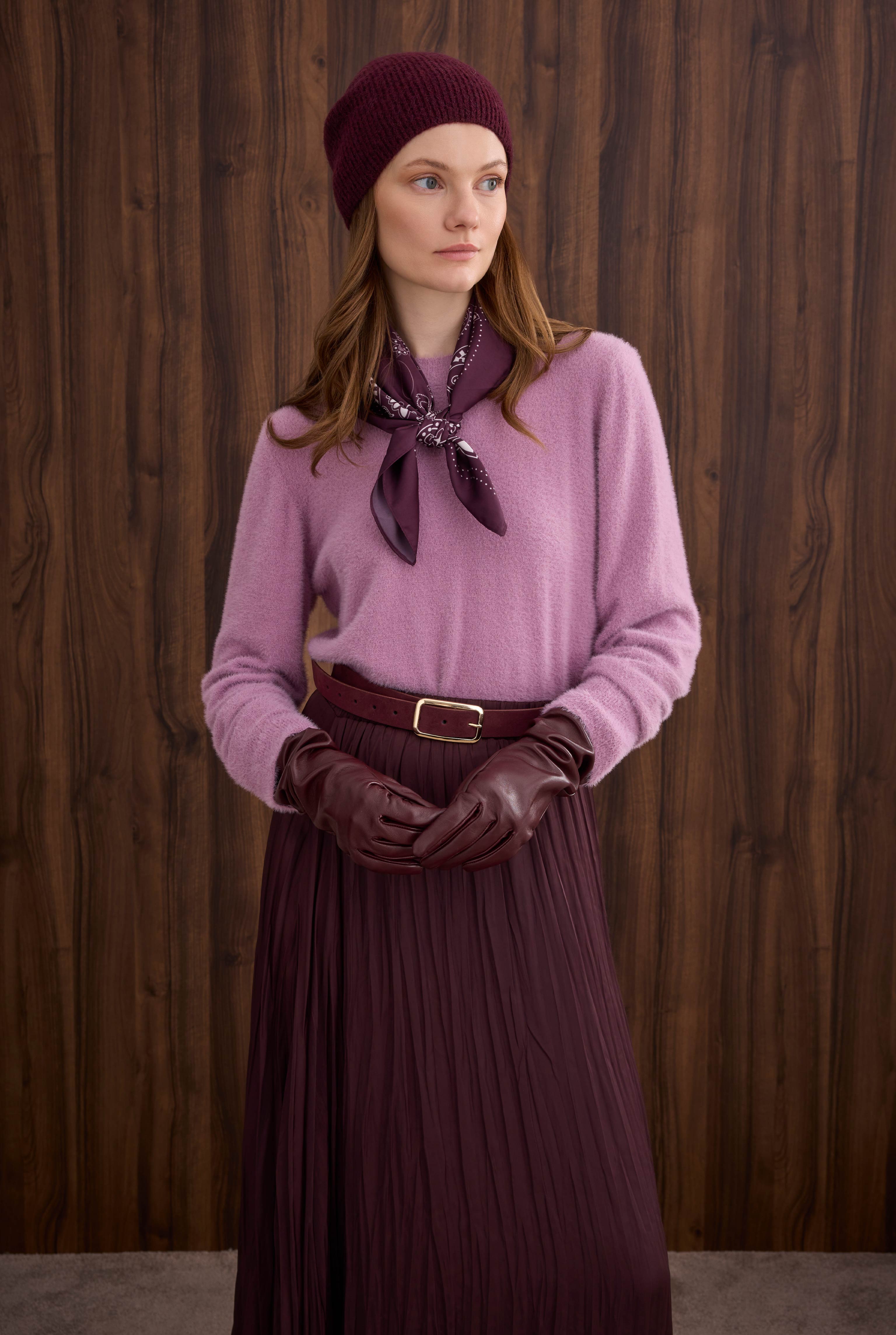 Soft Brushed Basic Sweater Violet - 4