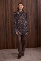 Collar Detailed Shirt Gillyflower Patterned 