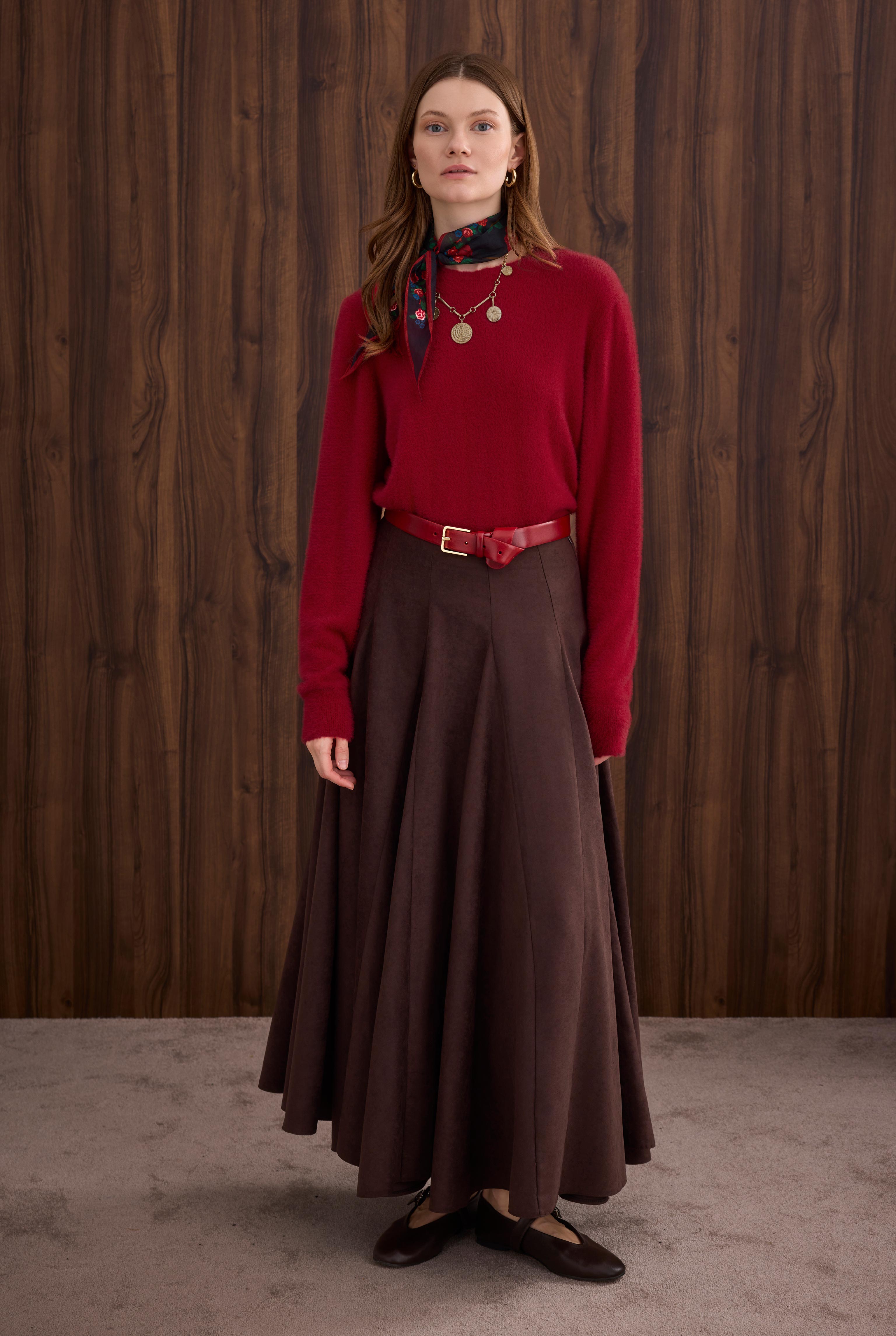 Soft Brushed Basic Sweater Red - 2