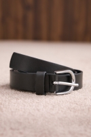 Belt With Metal Ring Buckle Black 