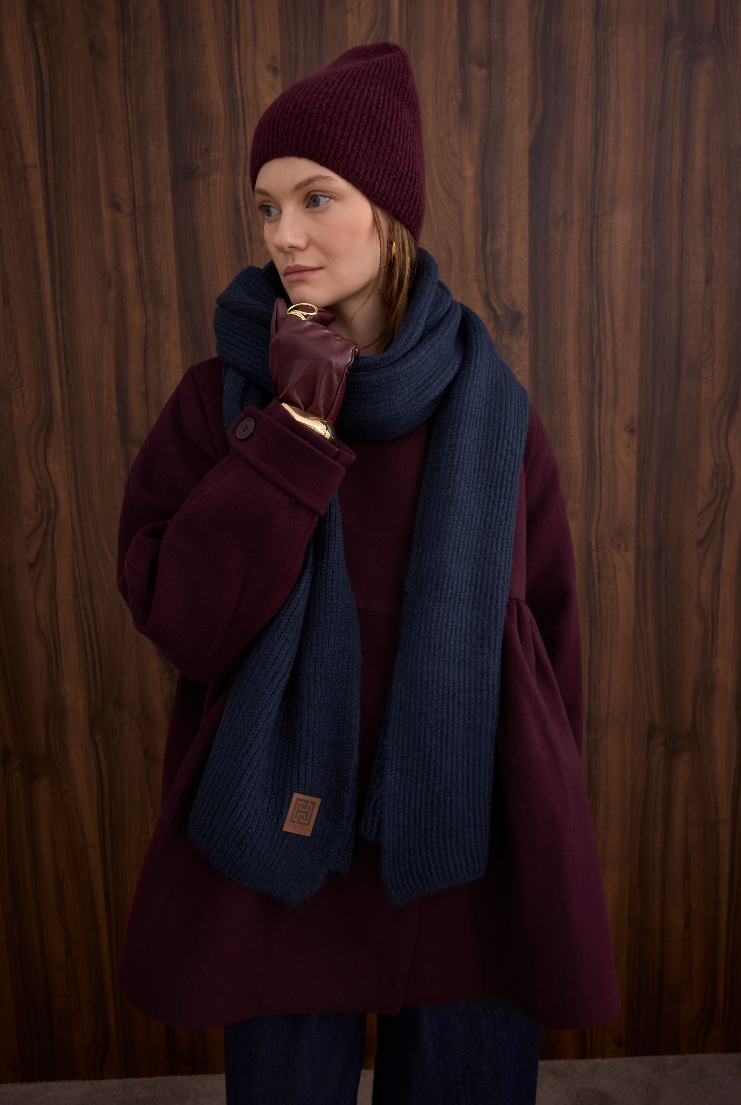 Knitted Kerchief Navy Blue - 5