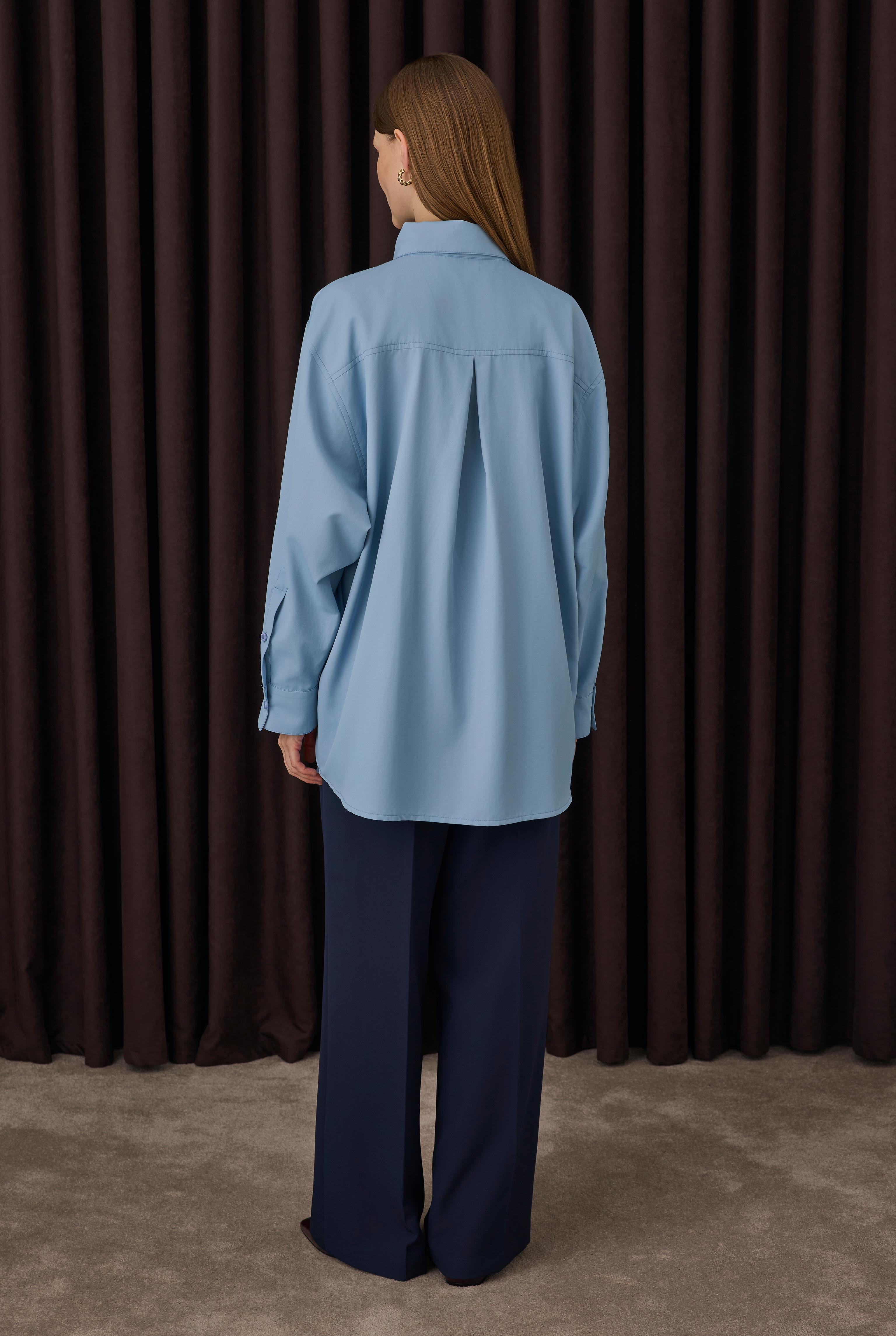 Bowtie Collar Shirt Baby Blue - 2