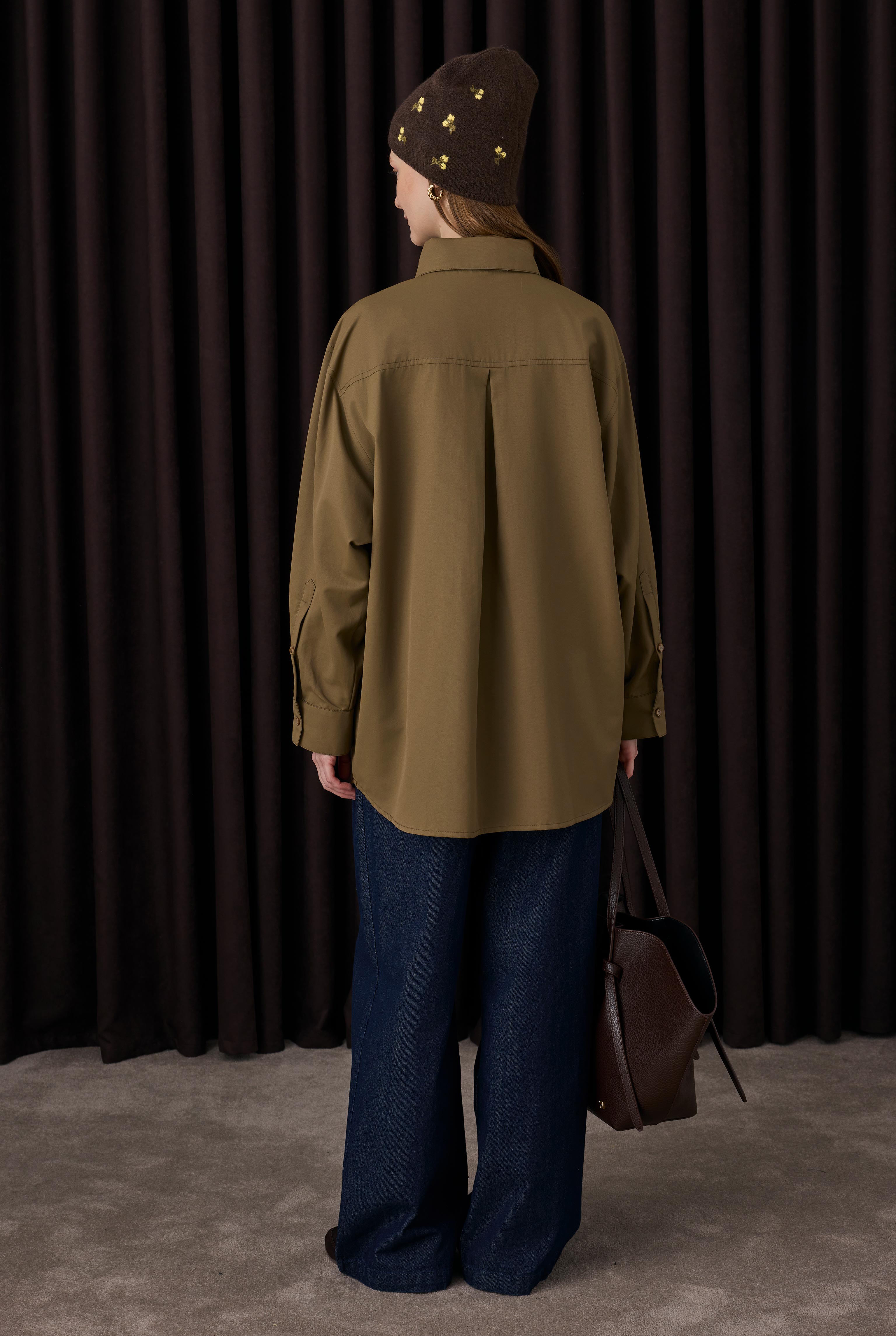 Bowtie Collar Shirt Walnut Nutshell - 4