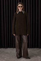 Cable-knit Sweater Brown 