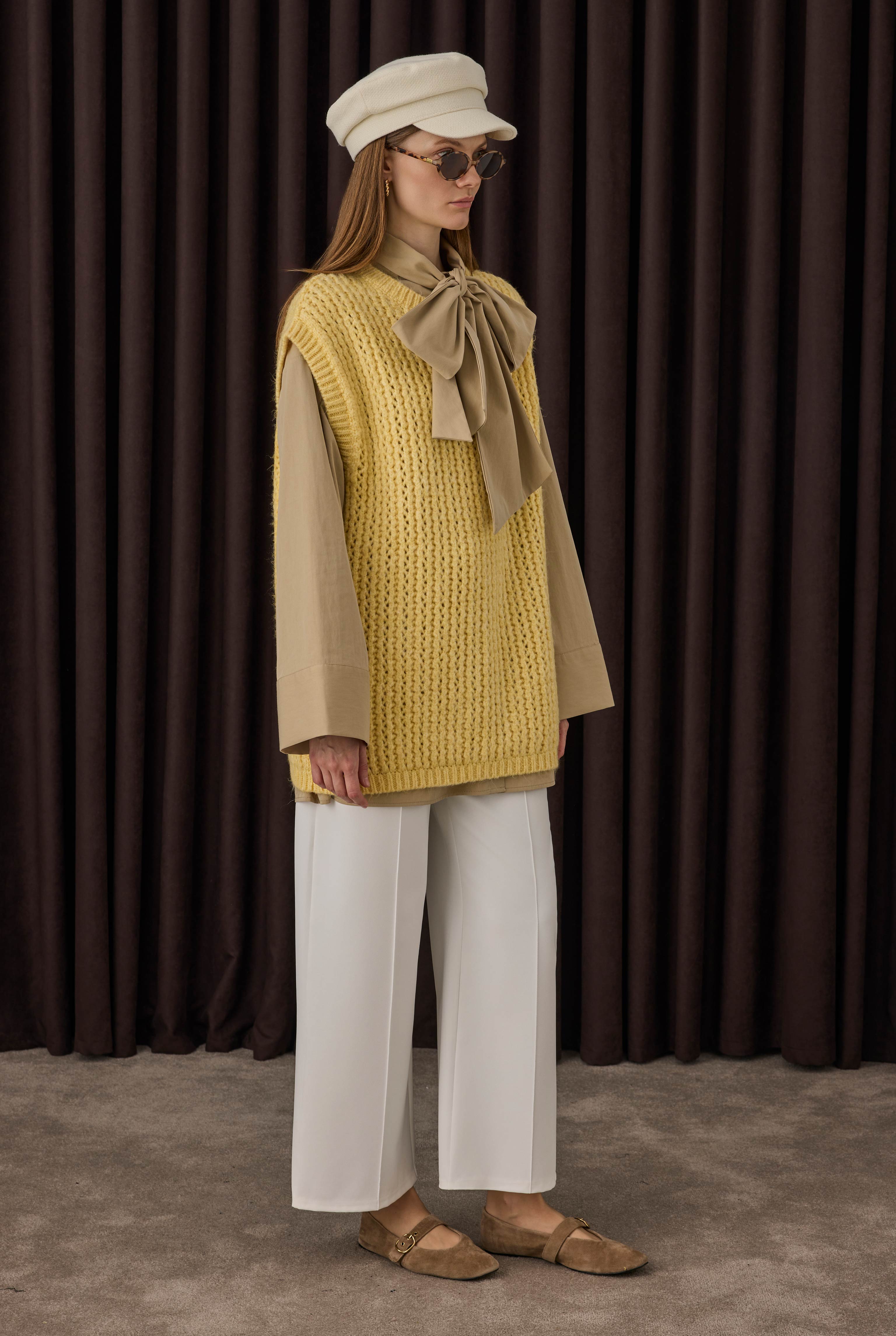 Crewneck Sweater Vest Soft Yellow - 3