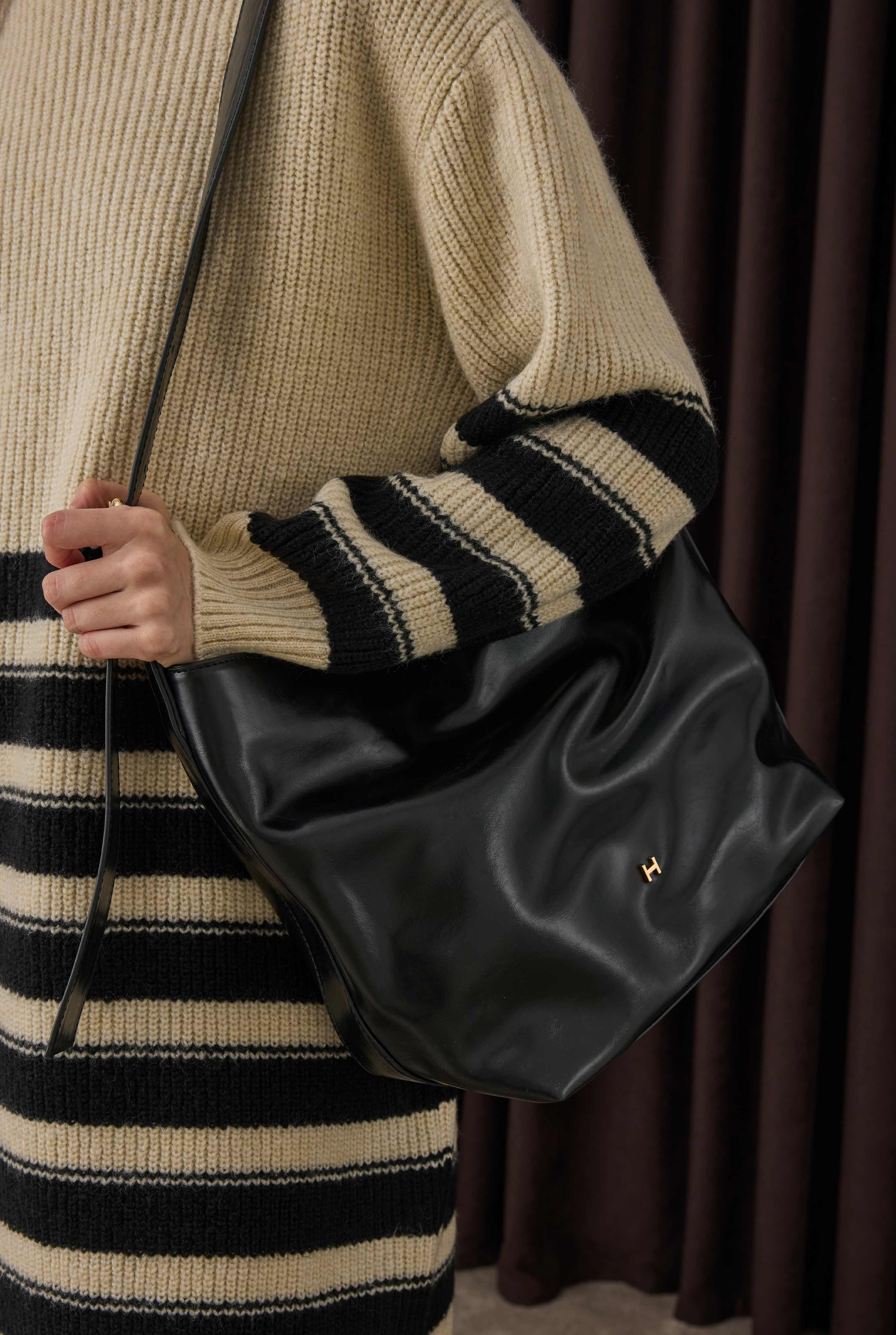 Leather Tote Bag Black - 3