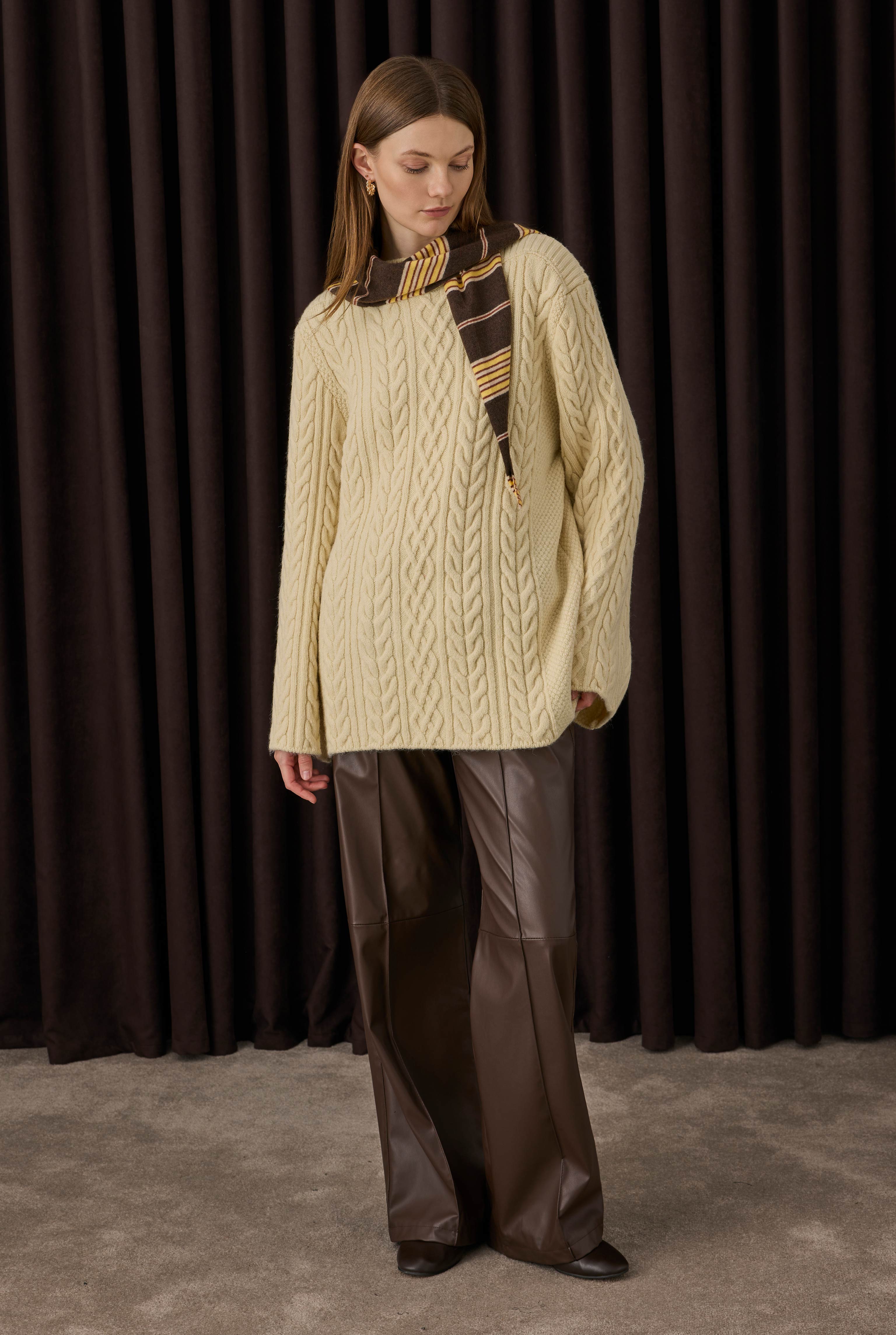 Cable-knit Sweater Butter Yellow - HE-QA