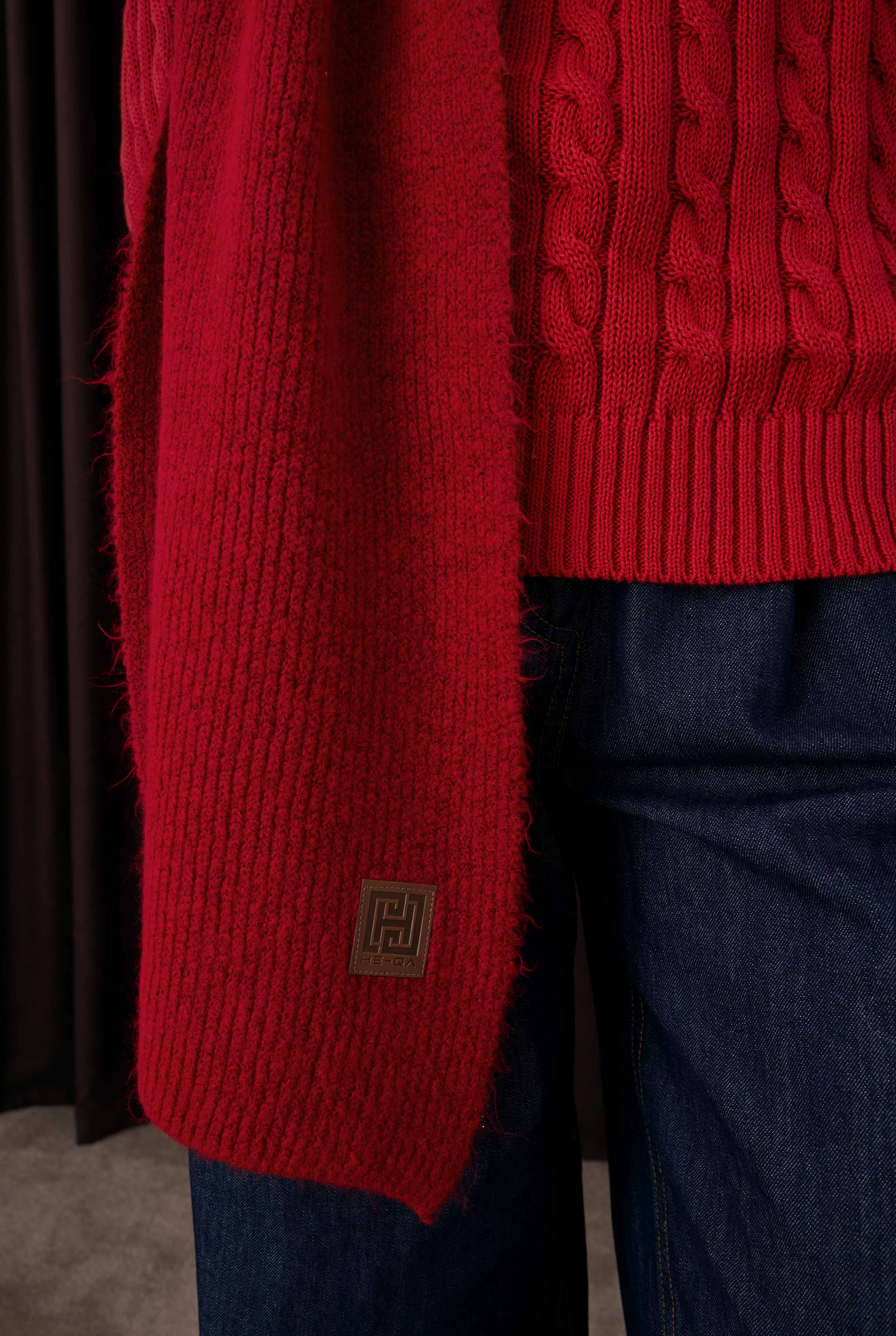 Knitted Kerchief Red - 12