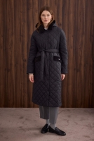Long Quilted Coat Black 