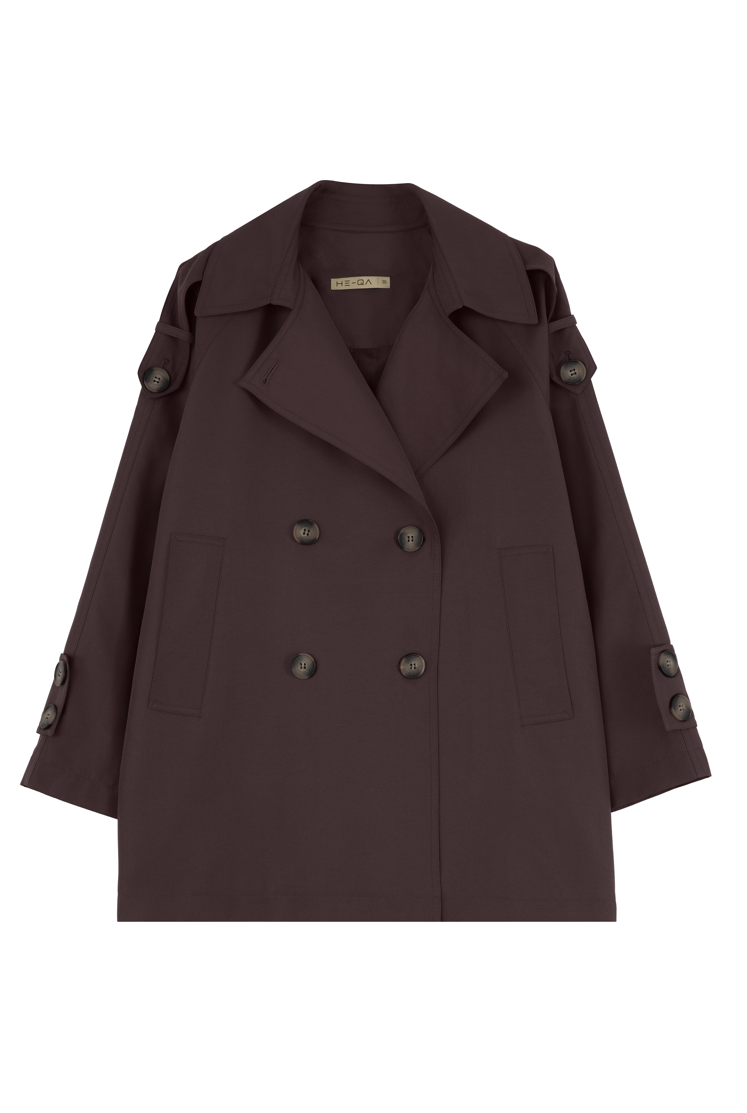 Double Breasted Trenchcoat Dark Brown - 7