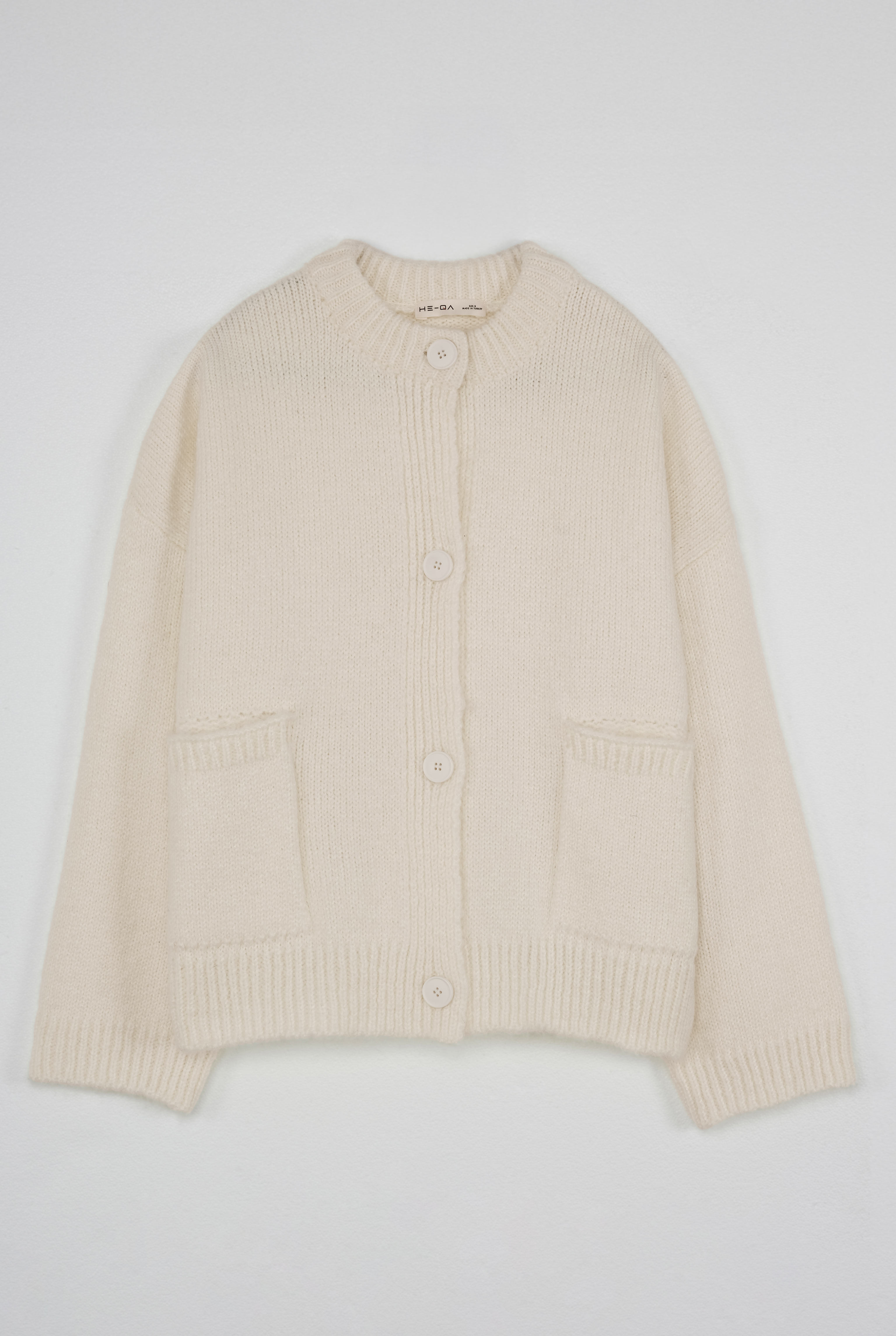 Short Alpaca Cardigan Ecru - 4