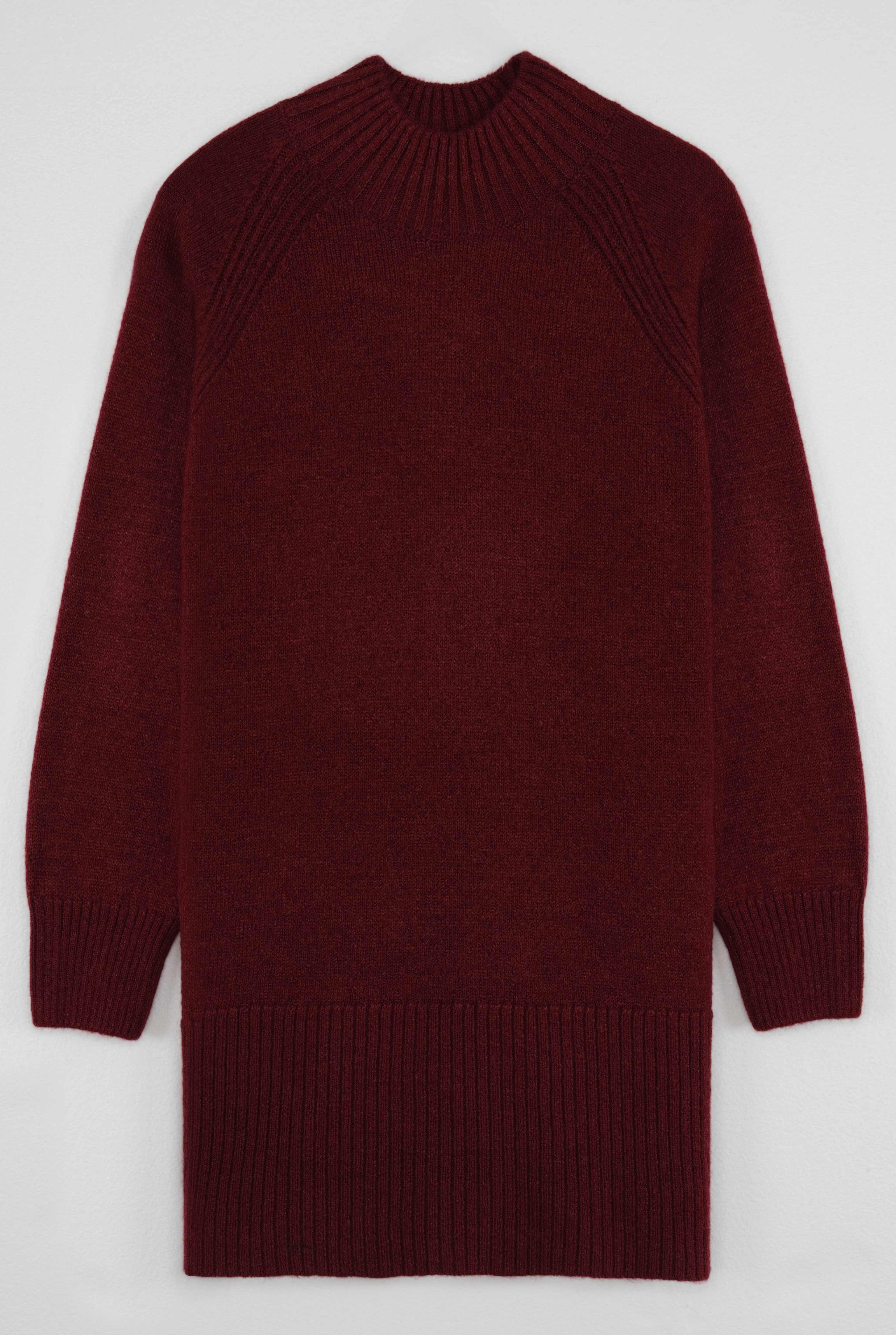 Balıkçı Yaka Basic Kazak Bordo - 6