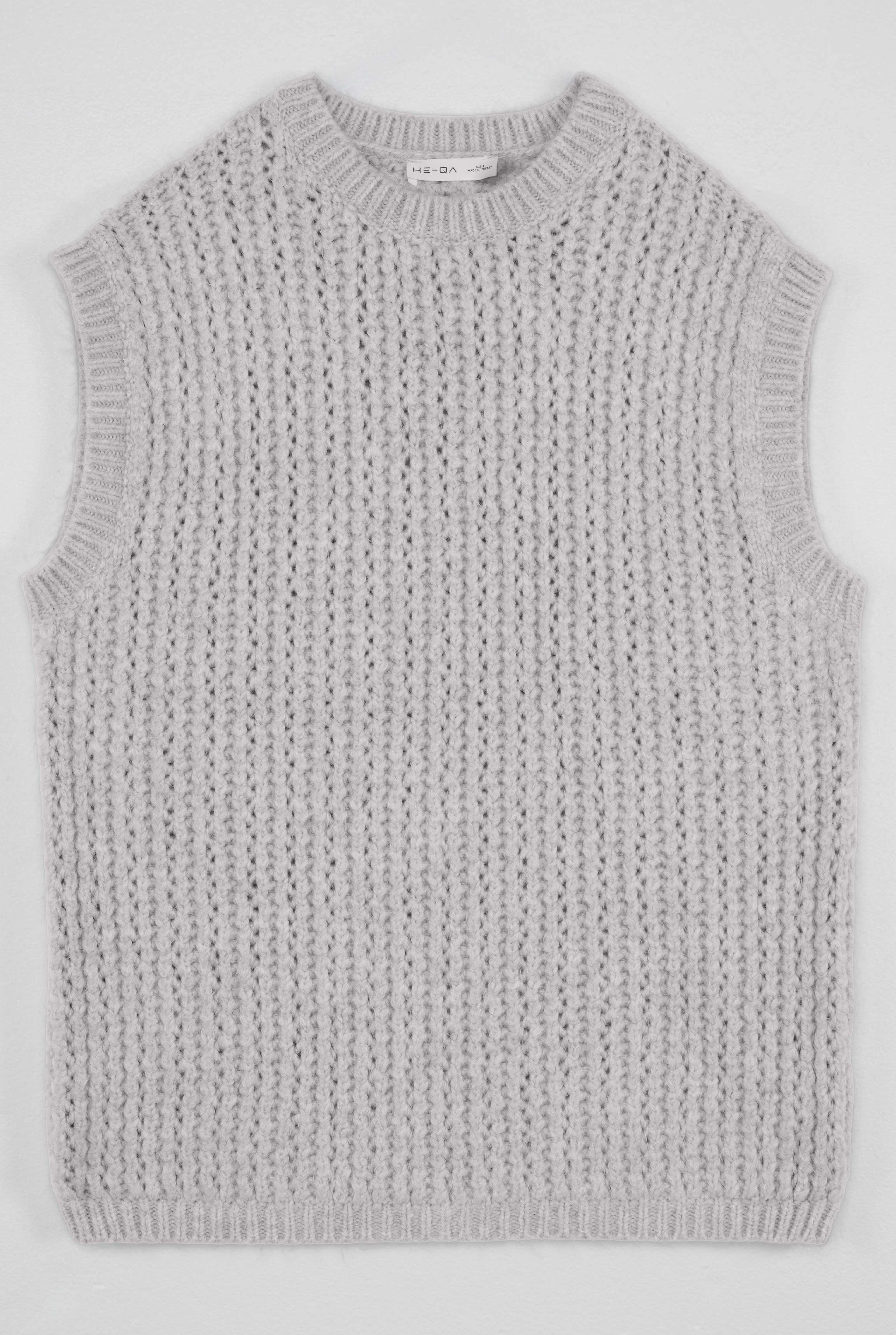 Crewneck Sweater Vest Light Gray - 5