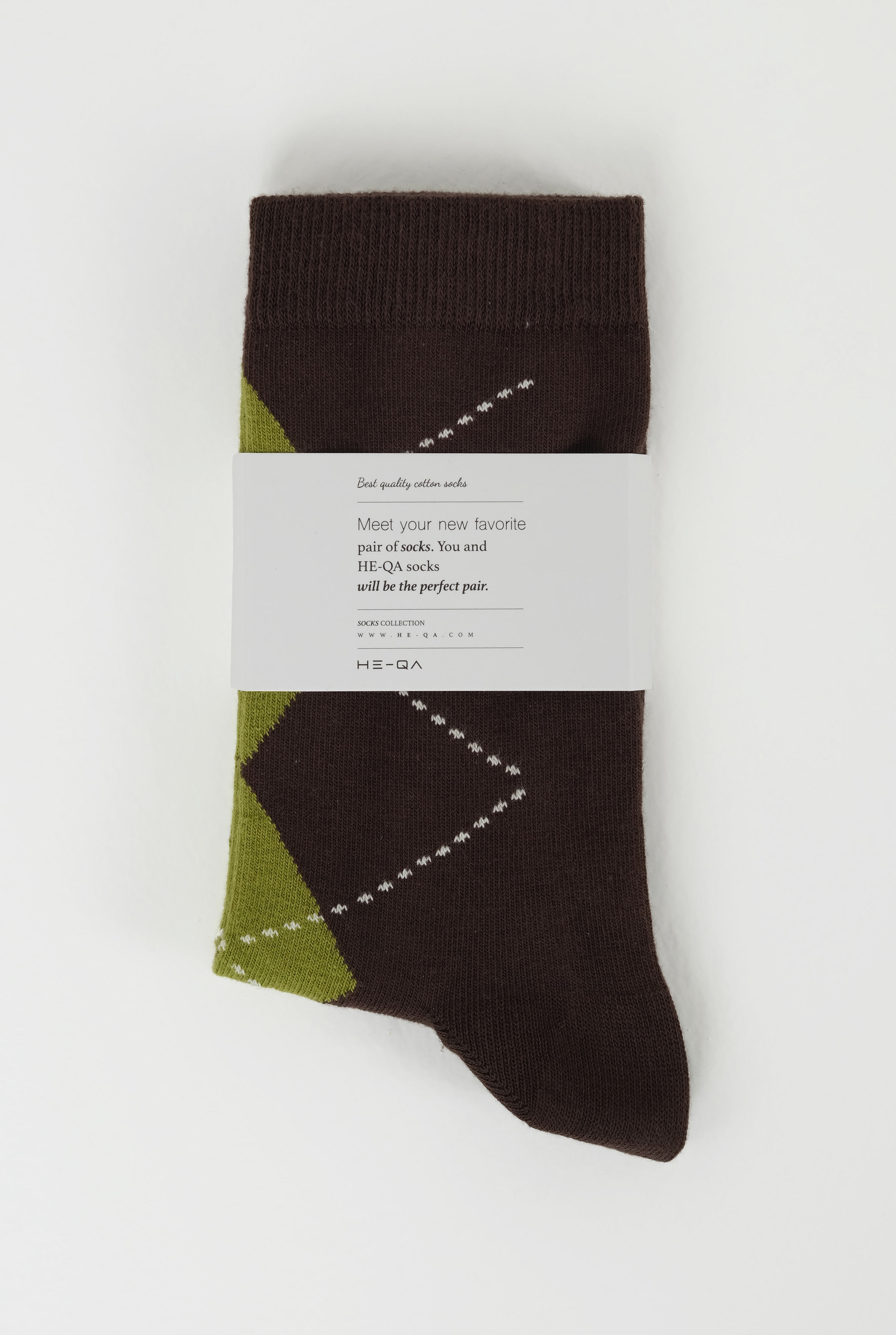 Argyle Patterned Ankle Socks Moss Green-Dark Brown - 2