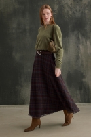 Chiffon Plaid Skirt Multicolored 