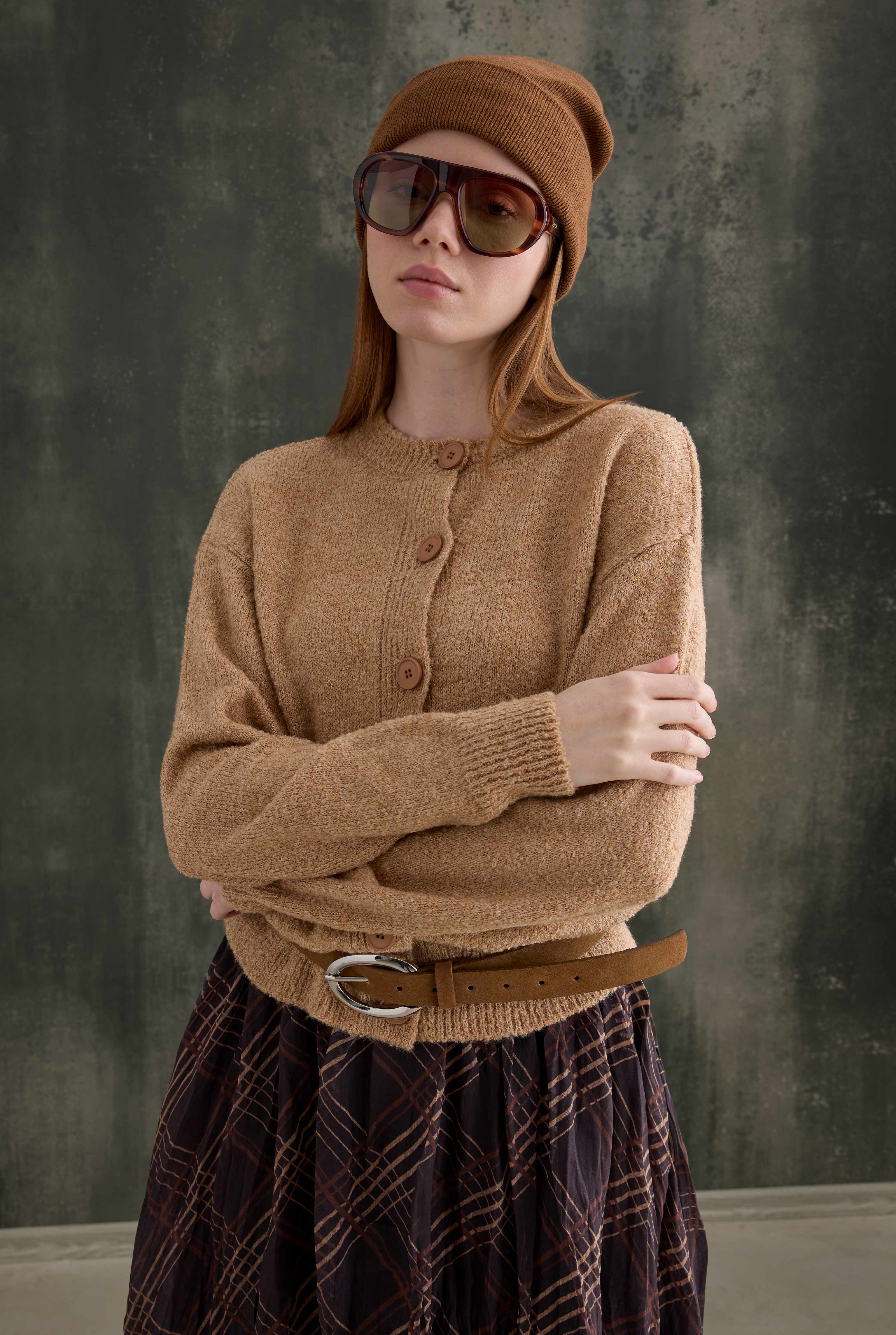 Boucle Cardigan Milky Brown - 2