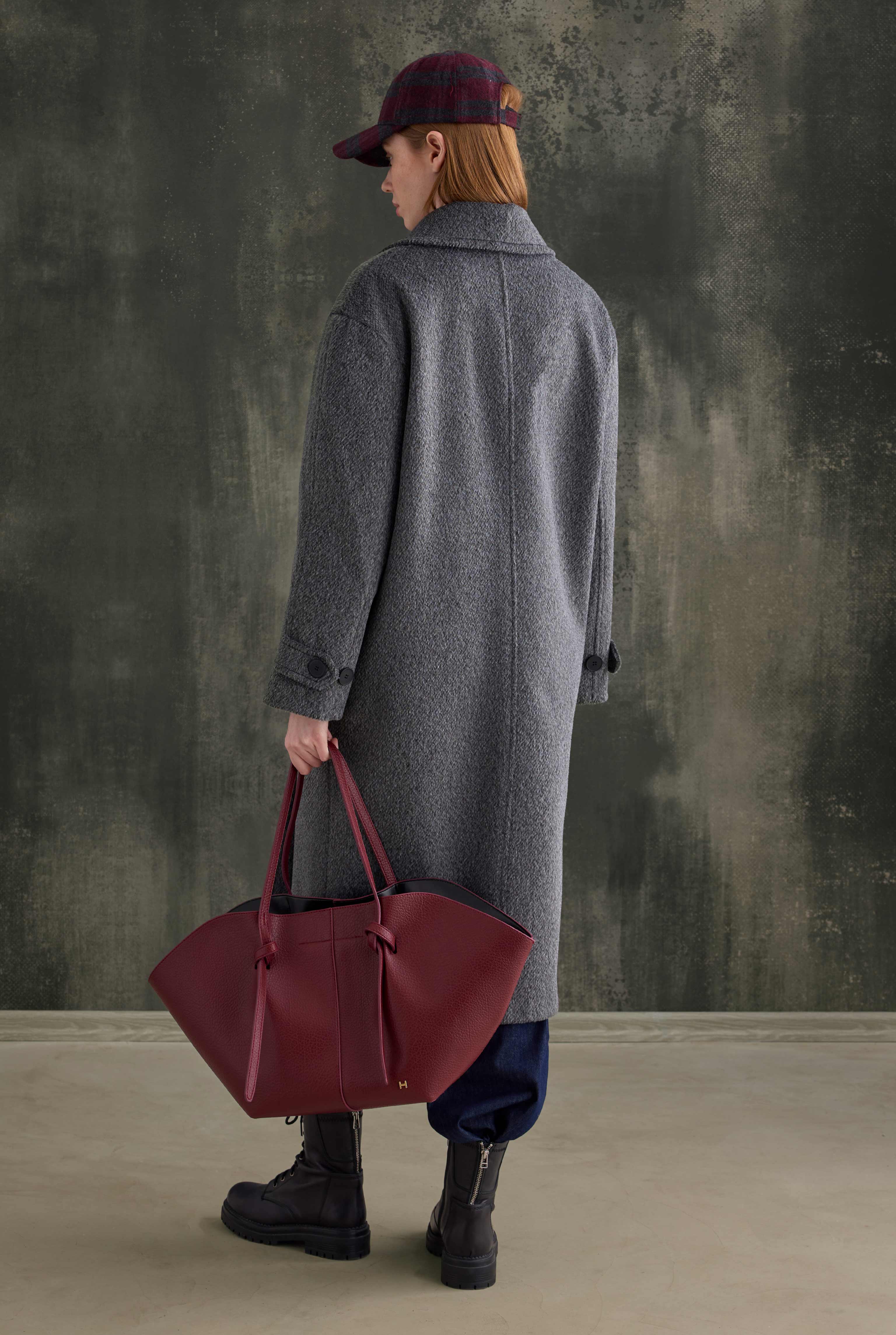 Double-Breasted Long Coat Anthracite - 4
