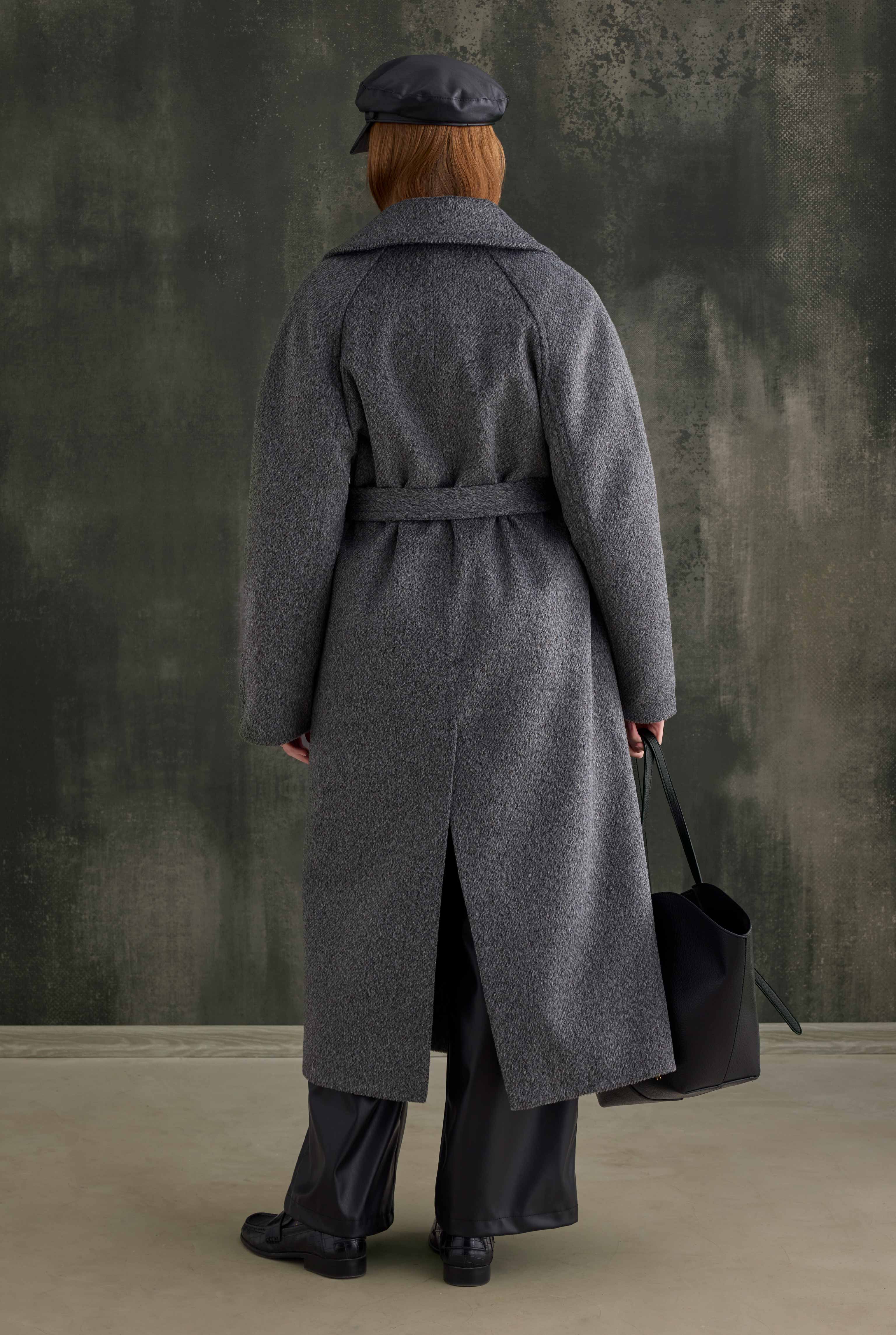 Belted Long Coat Anthracite - 5