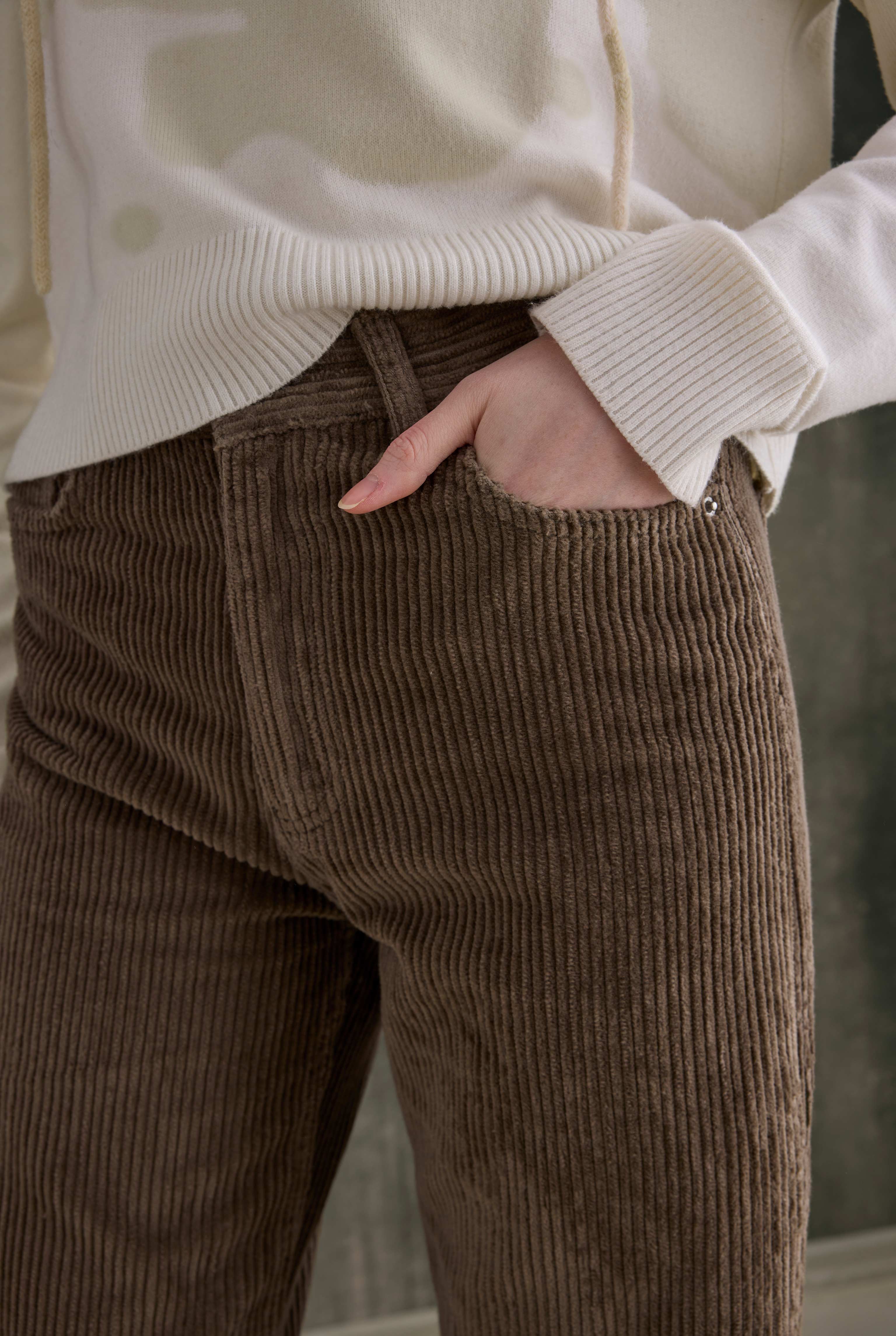 Corduroy Trousers Dark Mink - 4