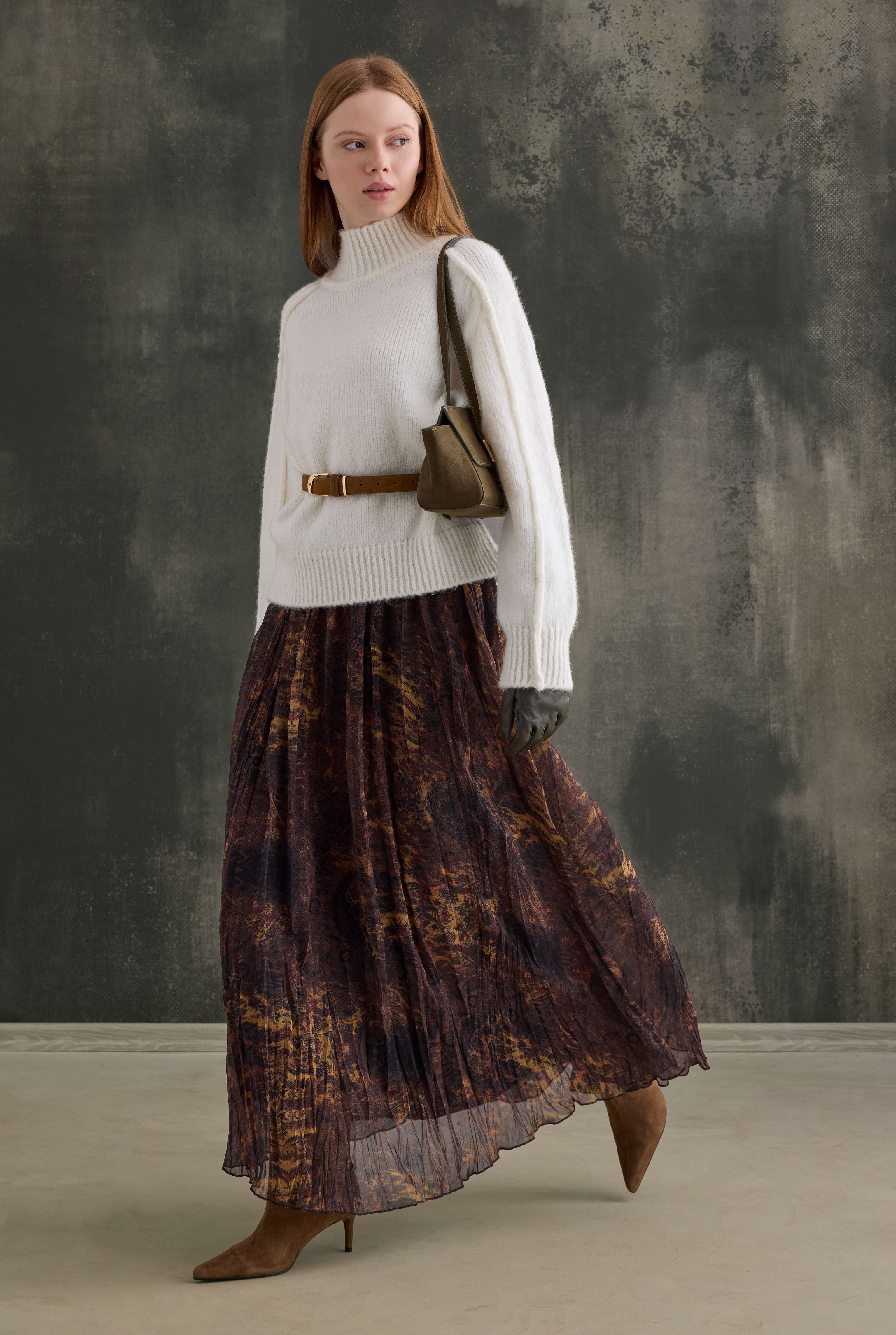 Bohemian Wrinkled Chiffon Skirt - 1
