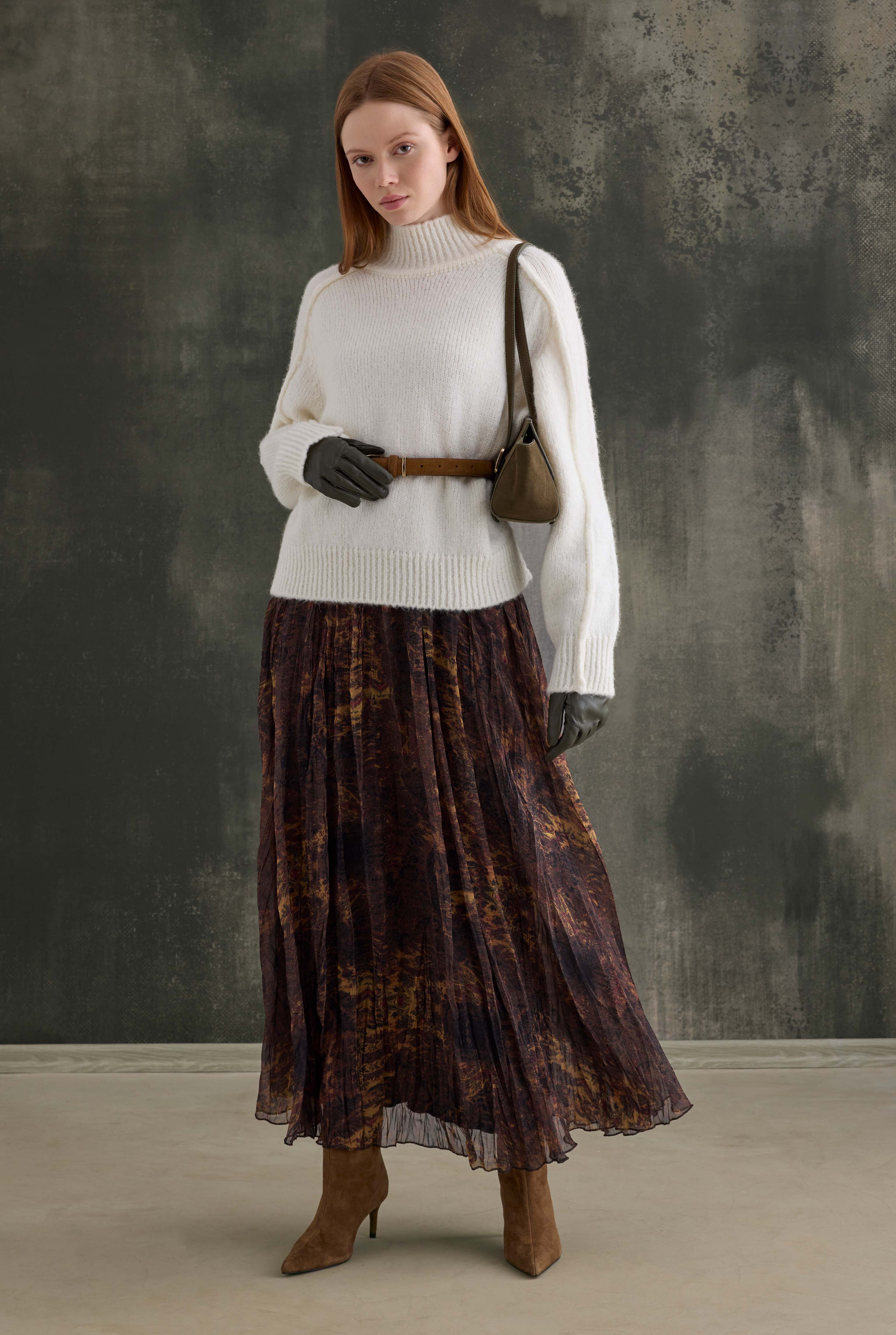 Bohemian Wrinkled Chiffon Skirt - 5
