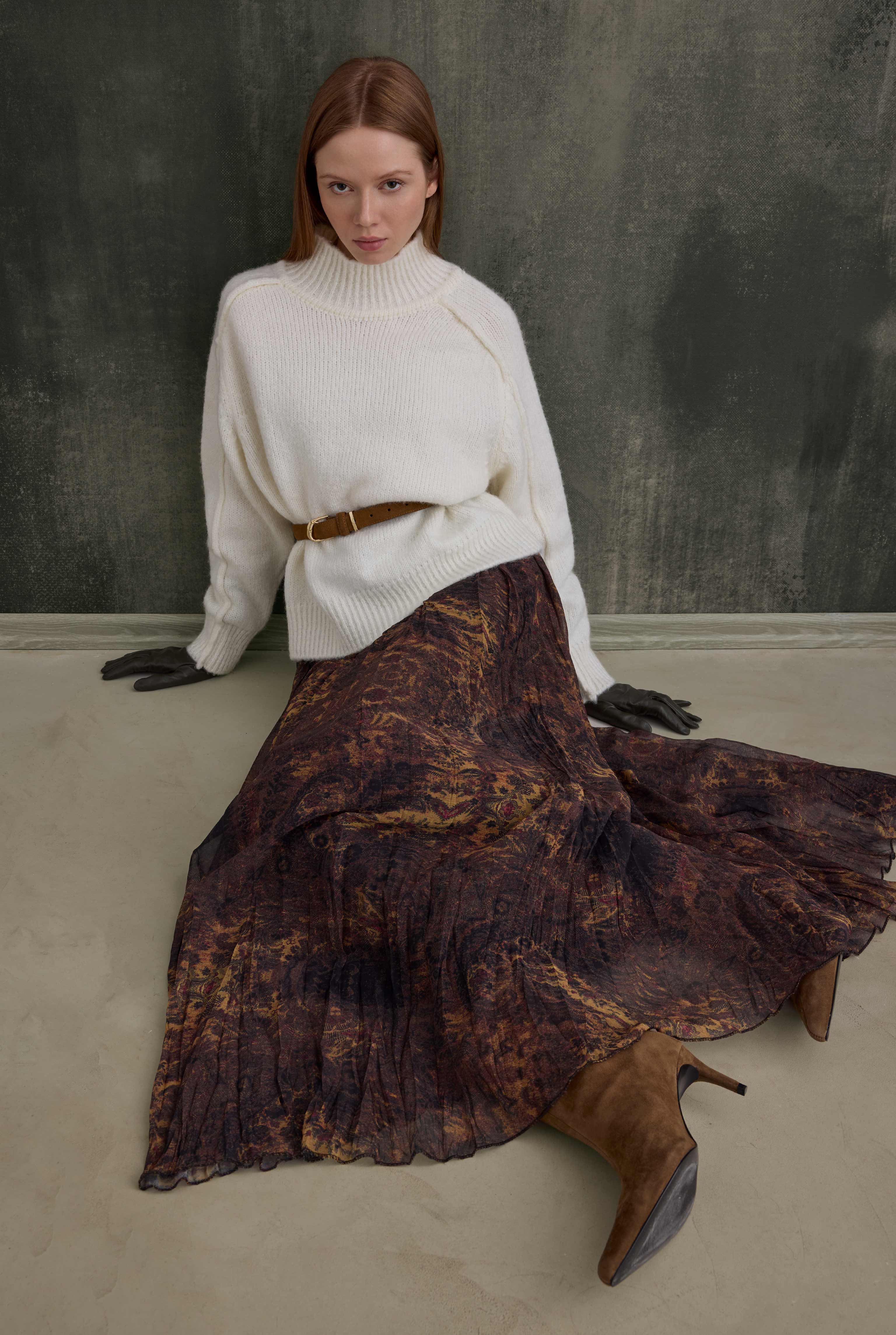 Bohemian Wrinkled Chiffon Skirt - 2