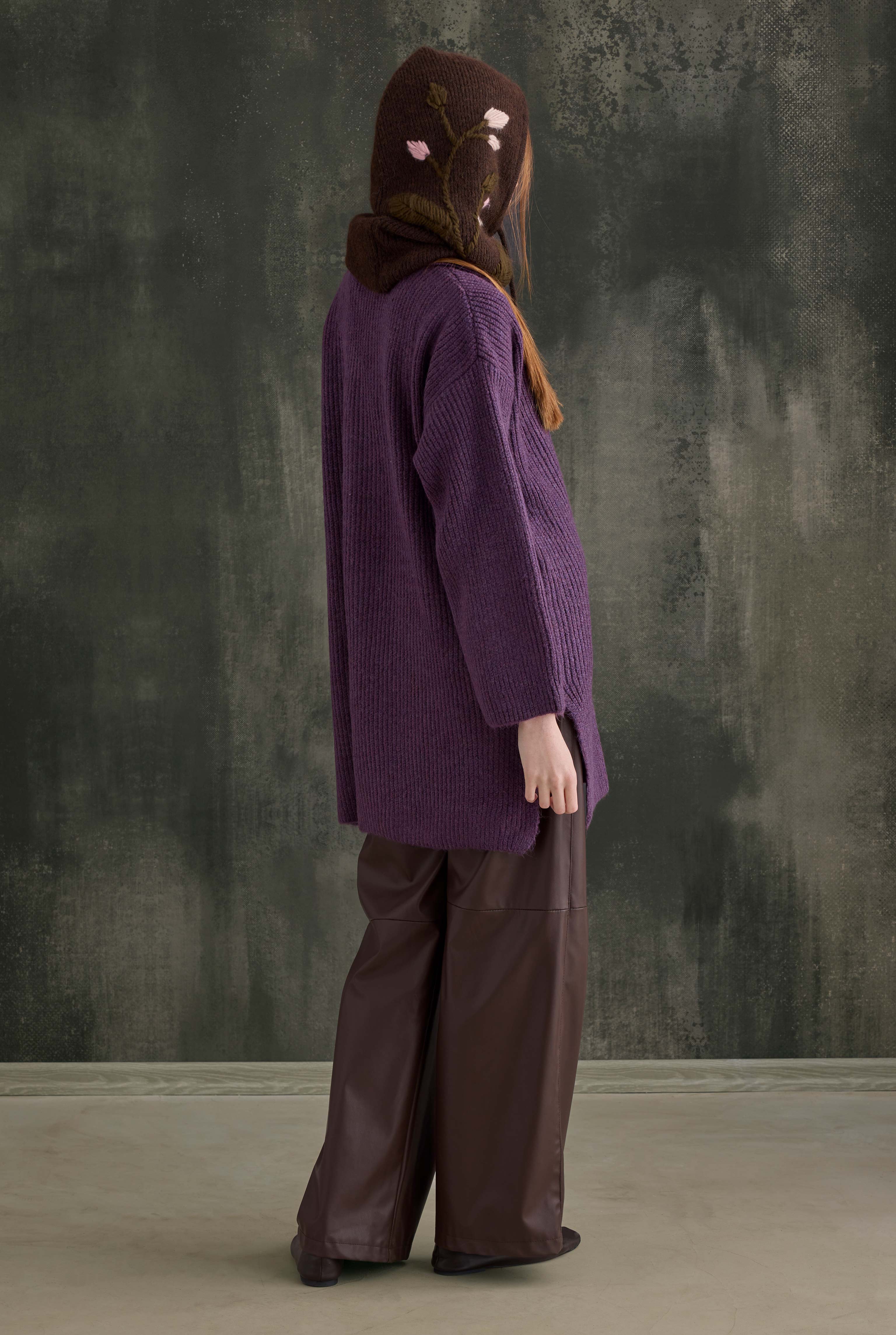Long Polo Neck Sweater Violet - 6