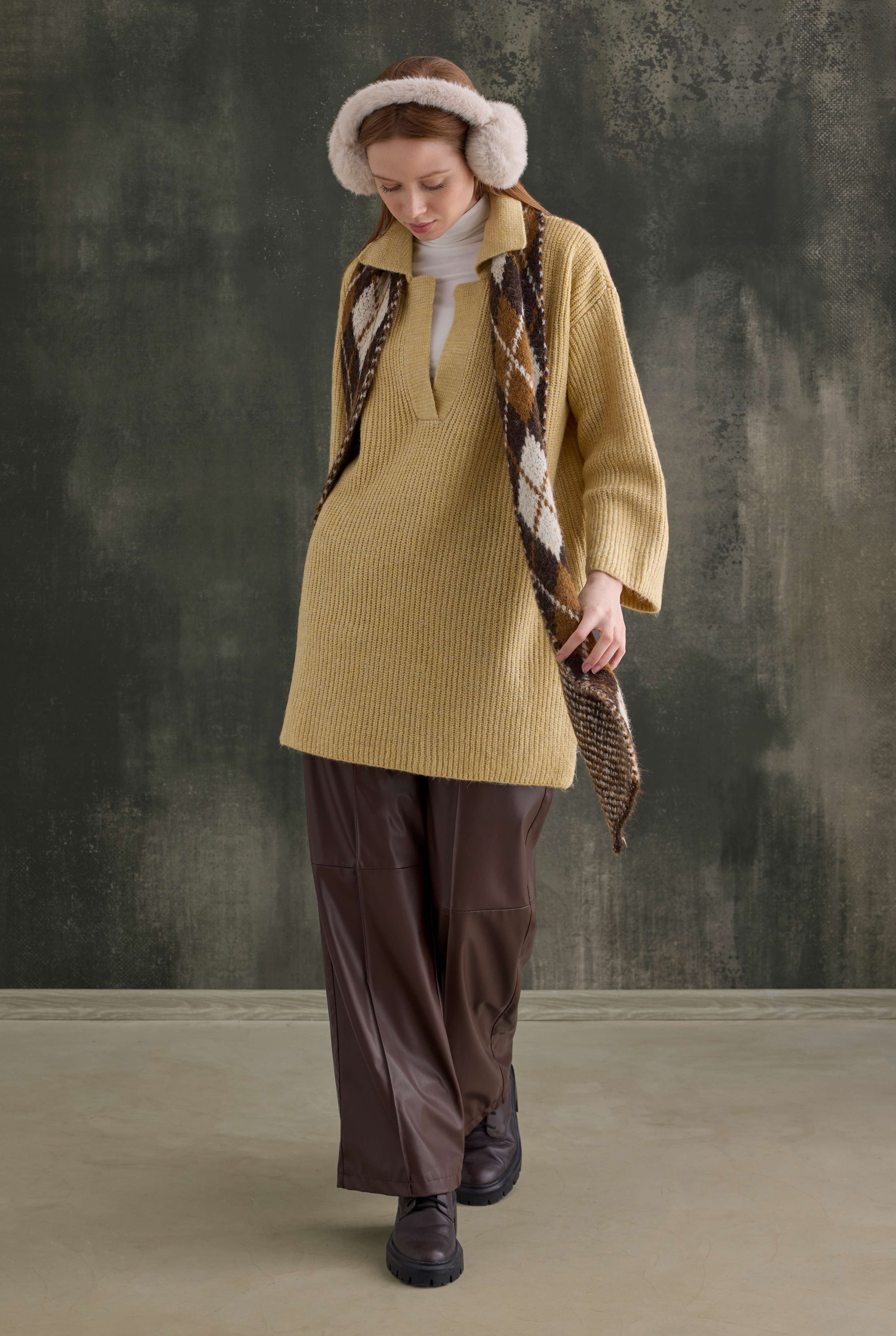 Long Polo Neck Sweater Butter Yellow - 5