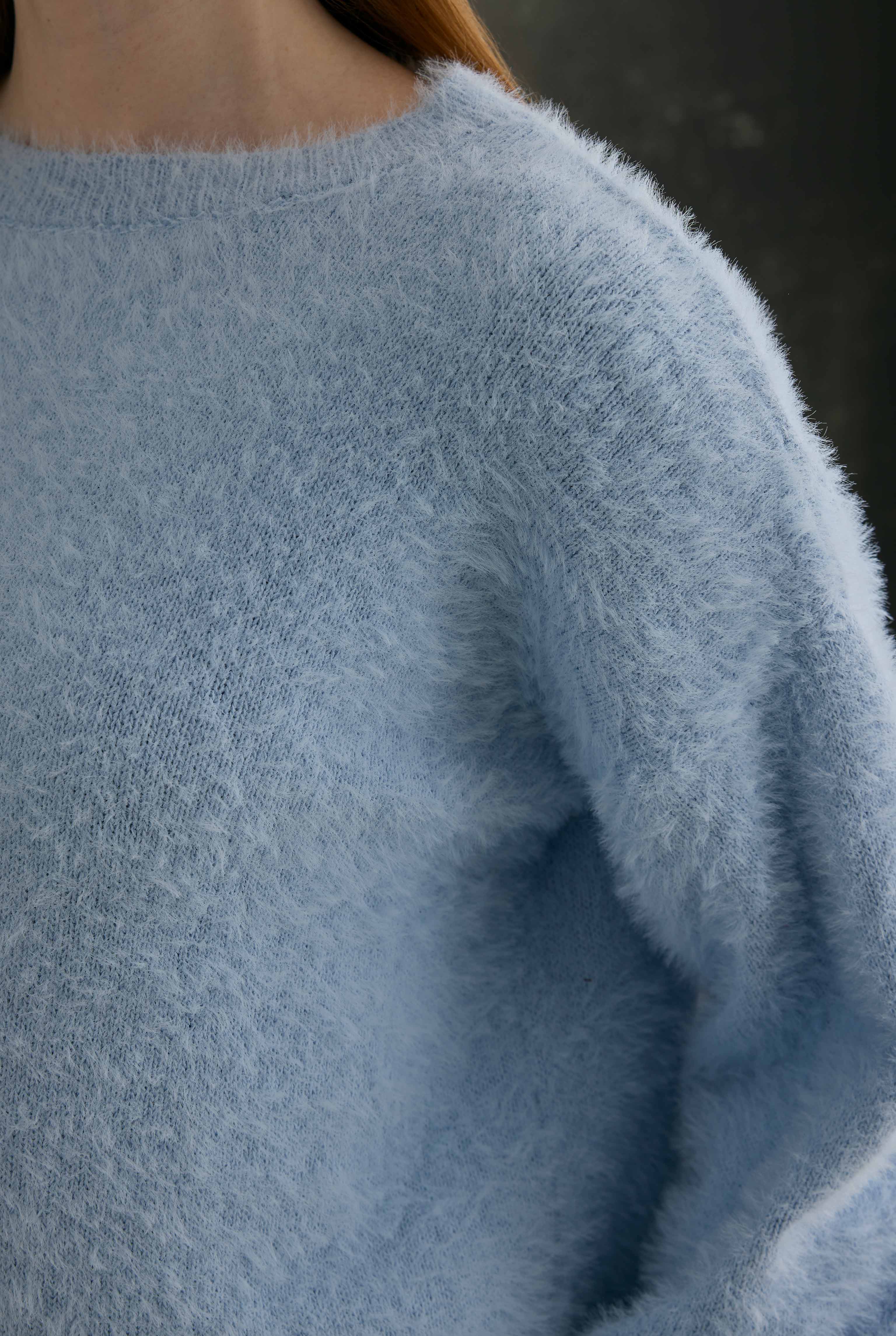 Soft Fuzzy Sweater Aqua - 4