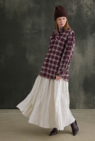 Plaid Scarf-Collar Shirt Bordeaux 