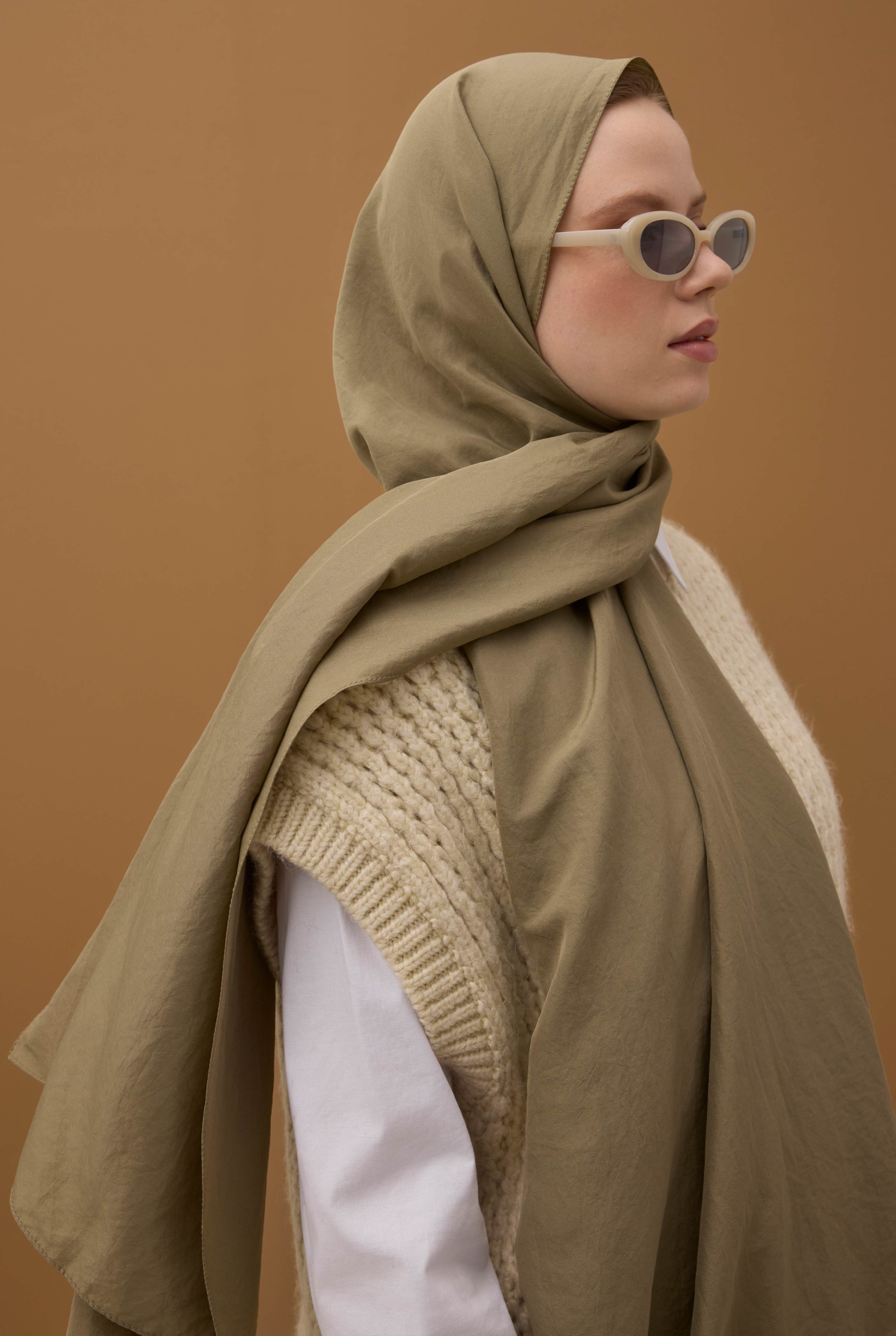 Soft Wrinkled Shawl Light Clay - 1