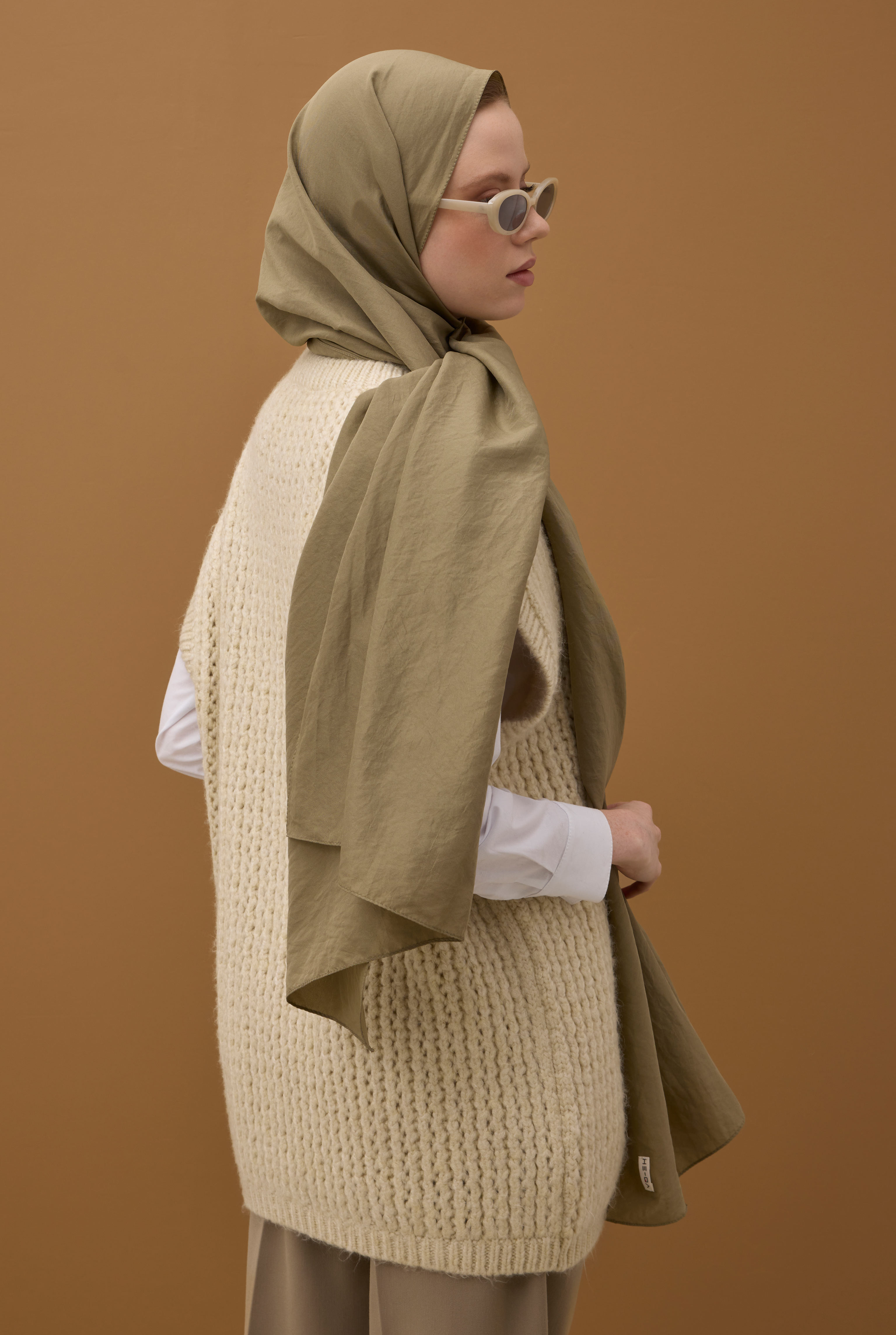 Soft Wrinkled Shawl Light Clay - 3