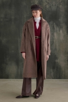 Double-Breasted Long Coat Brown 