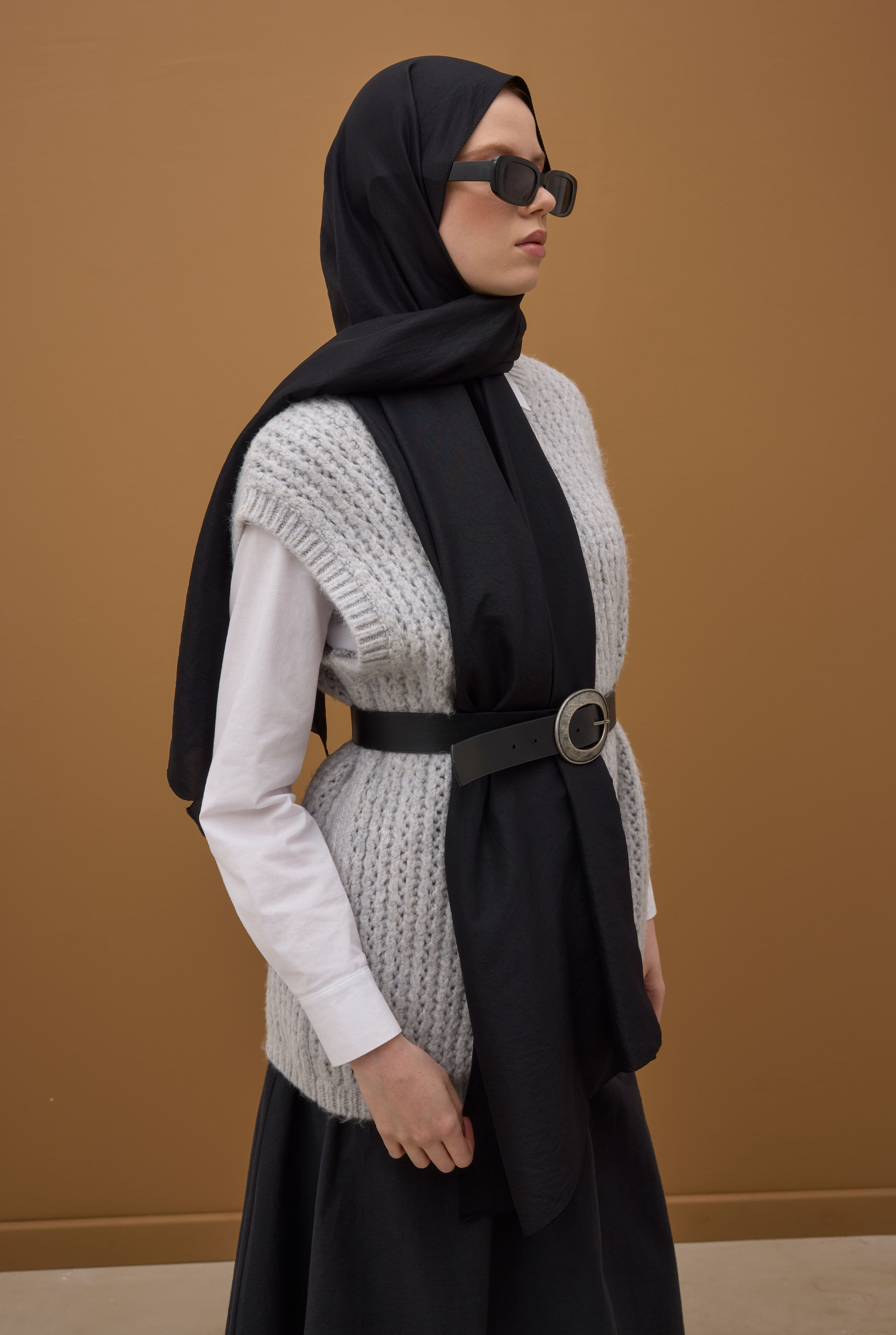 Soft Wrinkled Shawl Black - 6