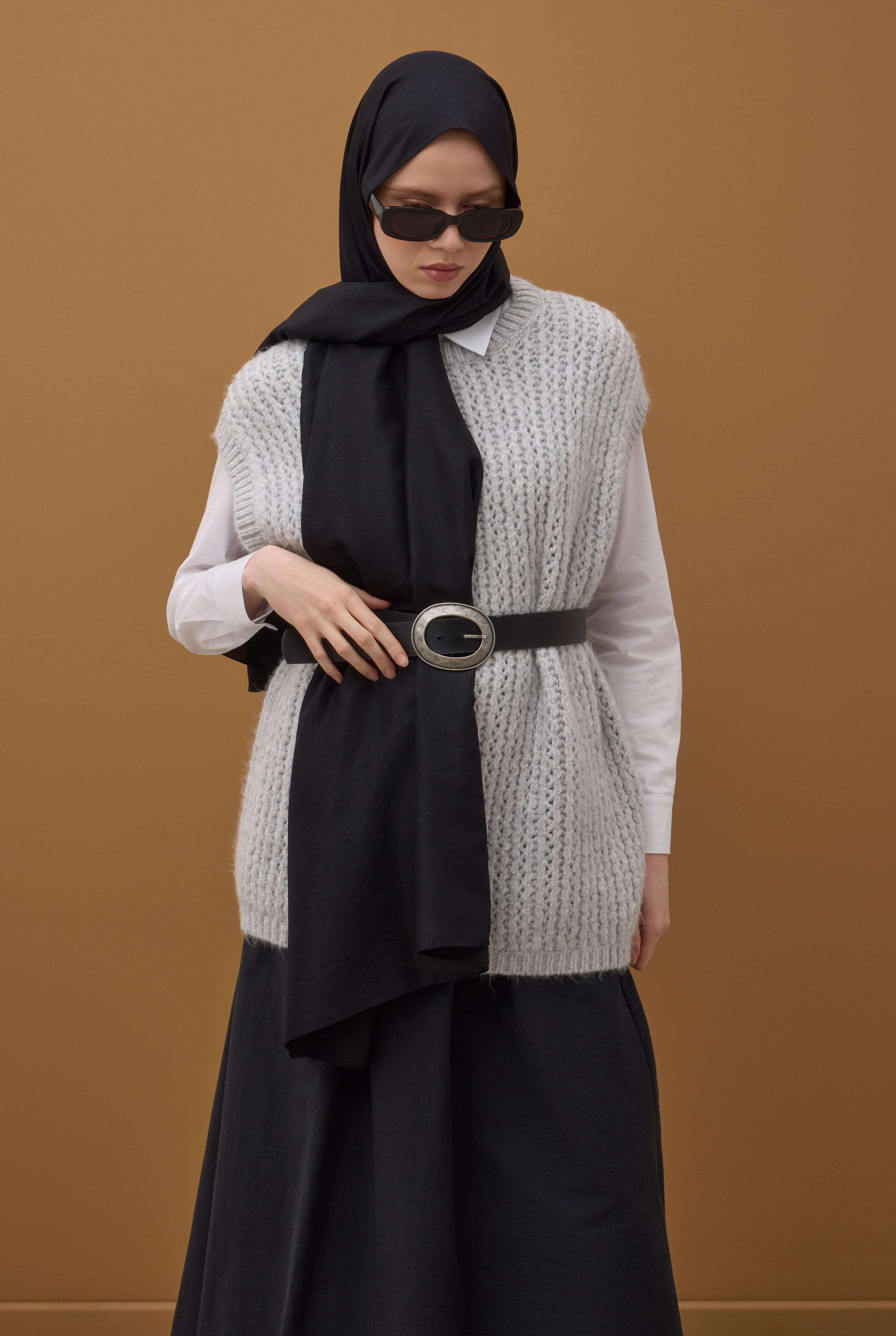 Soft Wrinkled Shawl Black - 5