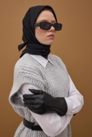 Soft Wrinkled Scarf Black 